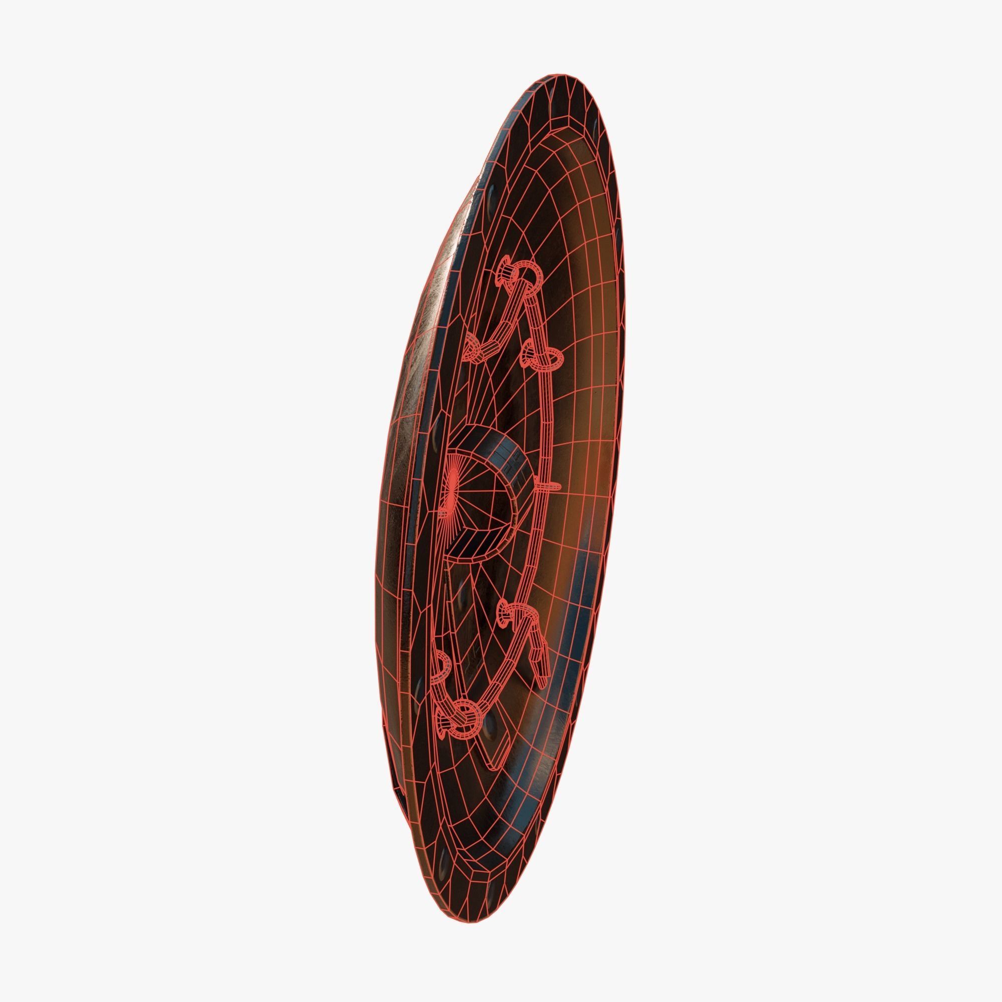 Spartan shield Low-poly 3D model_9