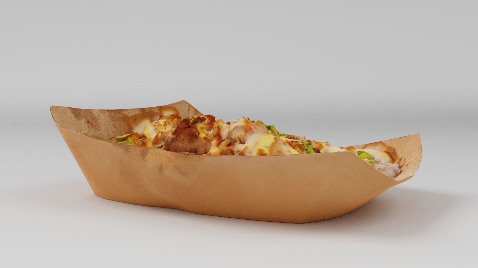 Potato dip dipping fried fry sauce with greens 3D model_4