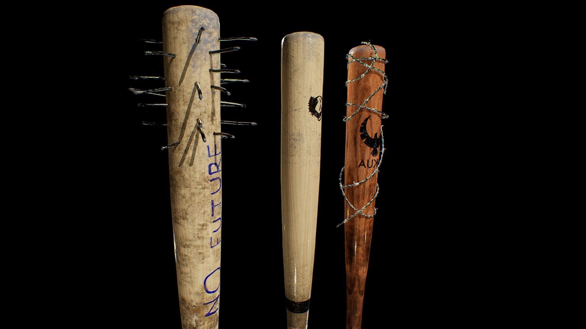 Zombie handmade weapons Low-poly 3D model_27