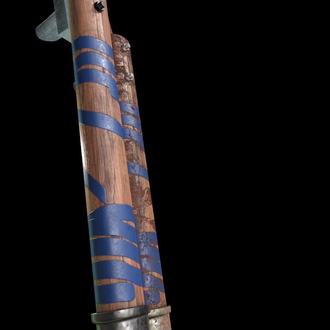 Zombie handmade weapons Low-poly 3D model_25