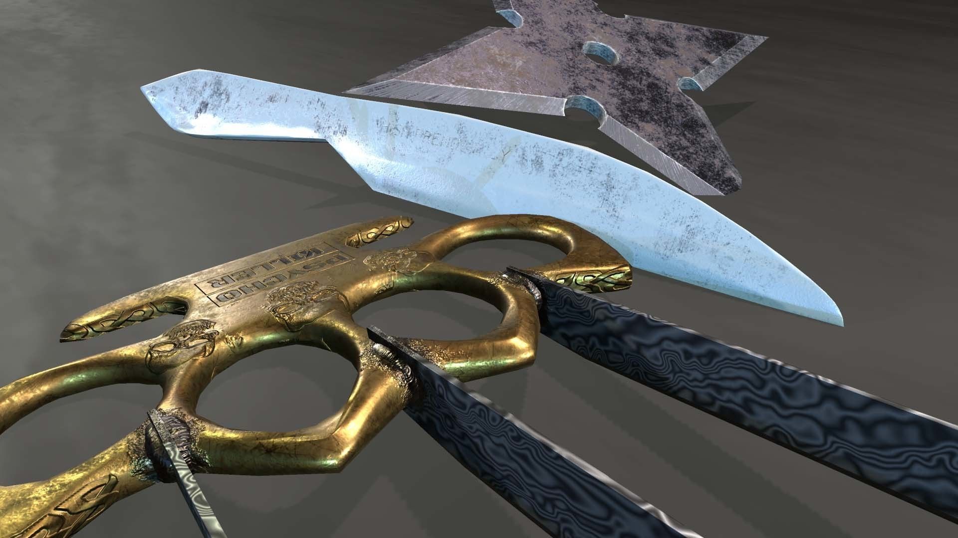 Zombie handmade weapons Low-poly 3D model_39