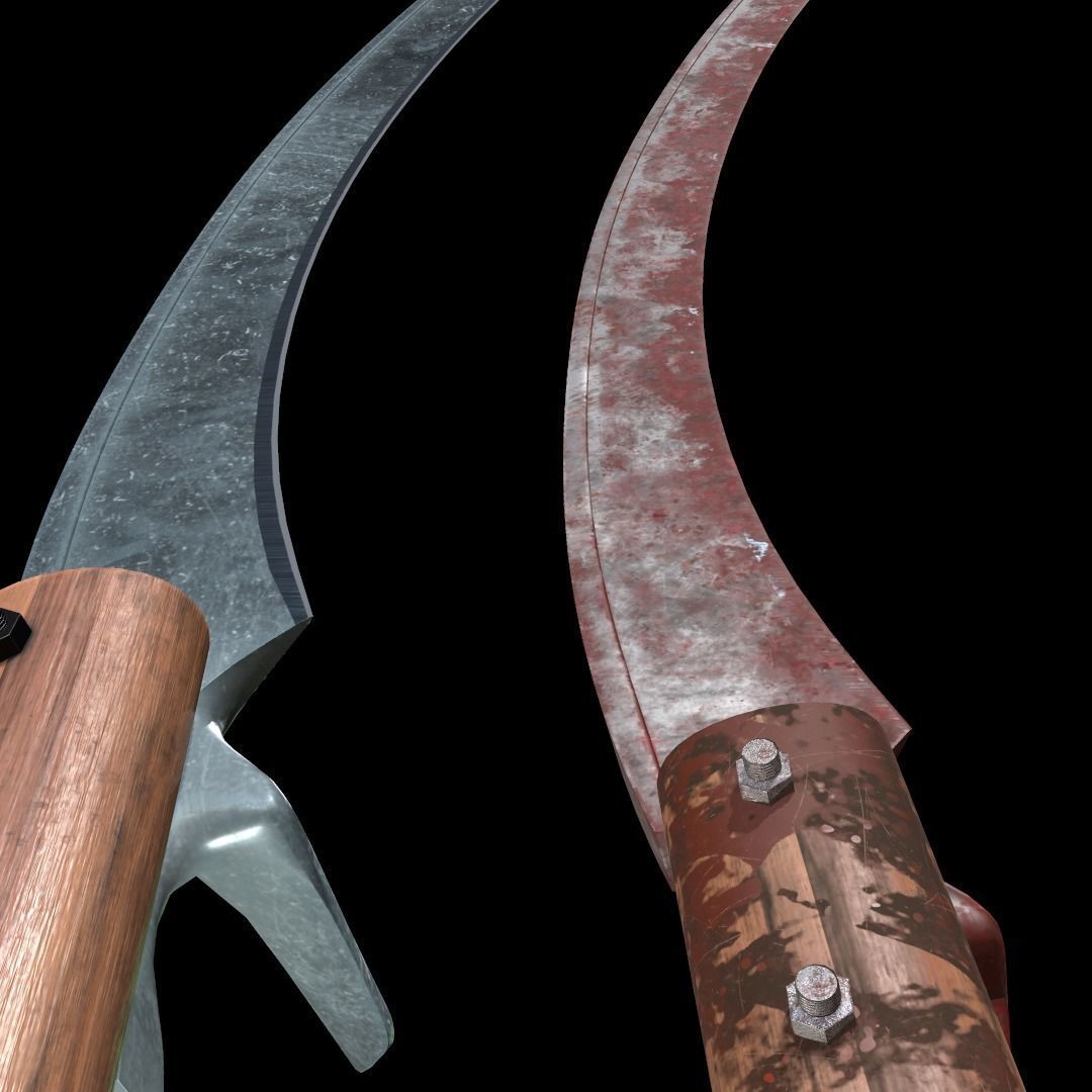 Zombie handmade weapons Low-poly 3D model_23