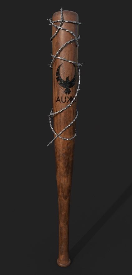 Zombie handmade weapons Low-poly 3D model_11