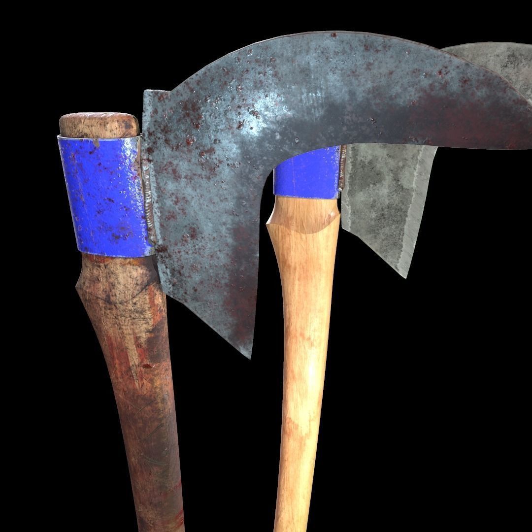 Zombie handmade weapons Low-poly 3D model_16