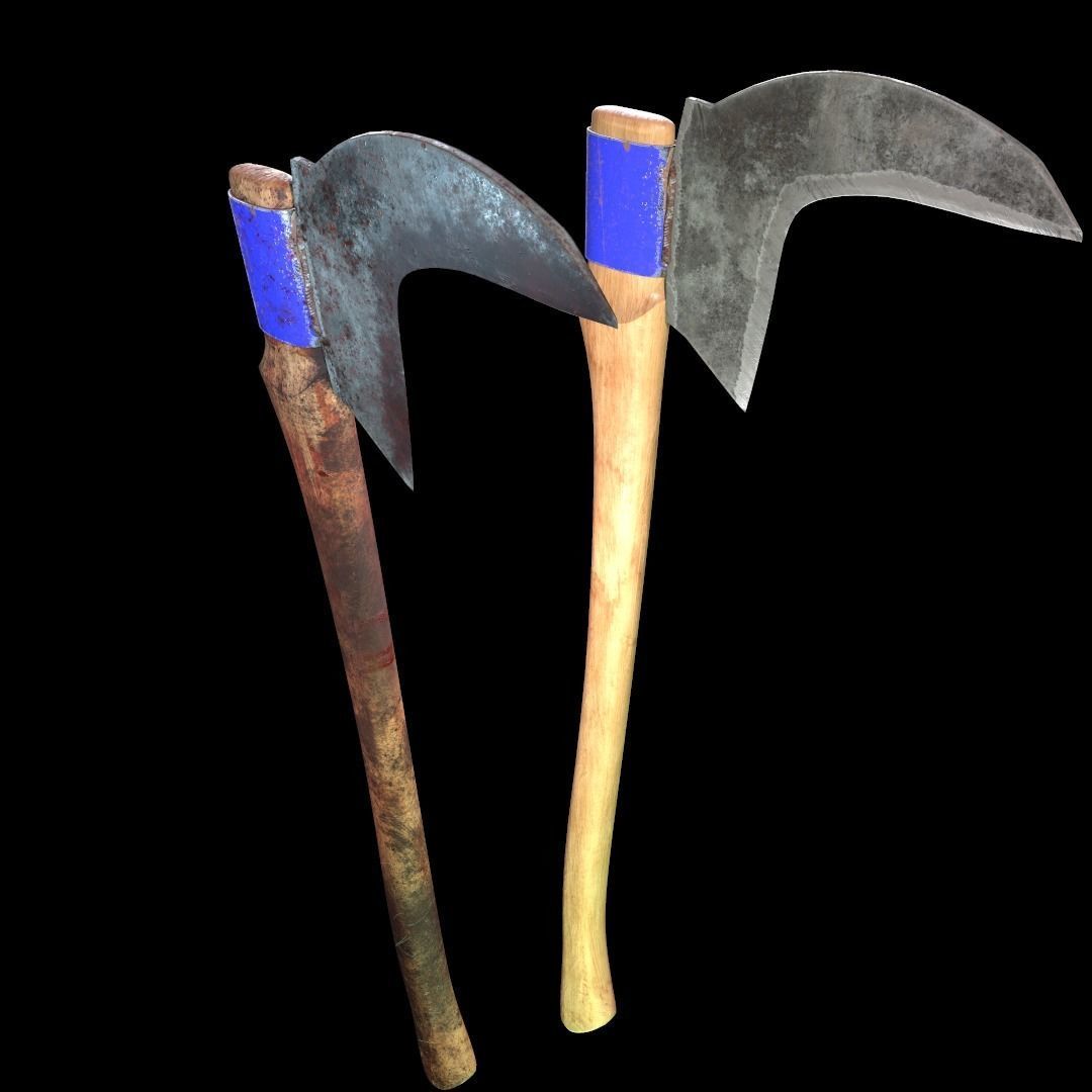 Zombie handmade weapons Low-poly 3D model_13