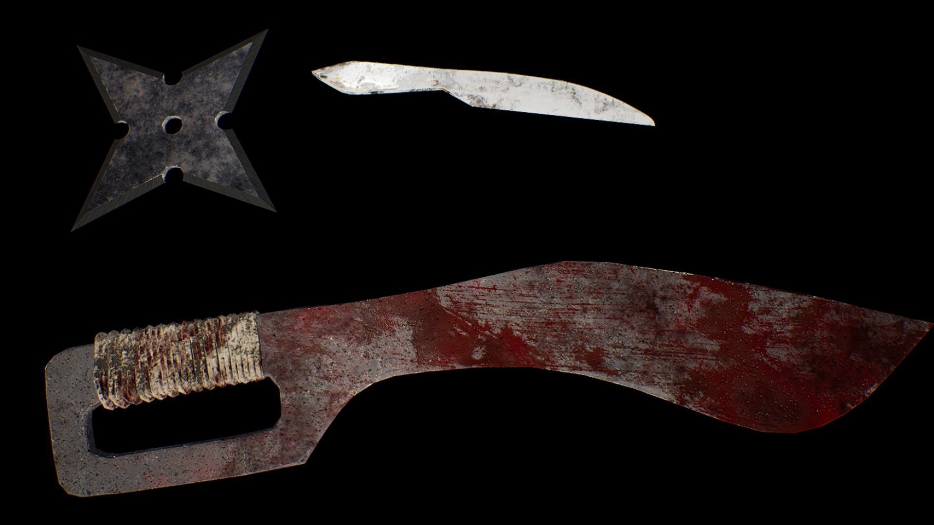 Zombie handmade weapons Low-poly 3D model_30