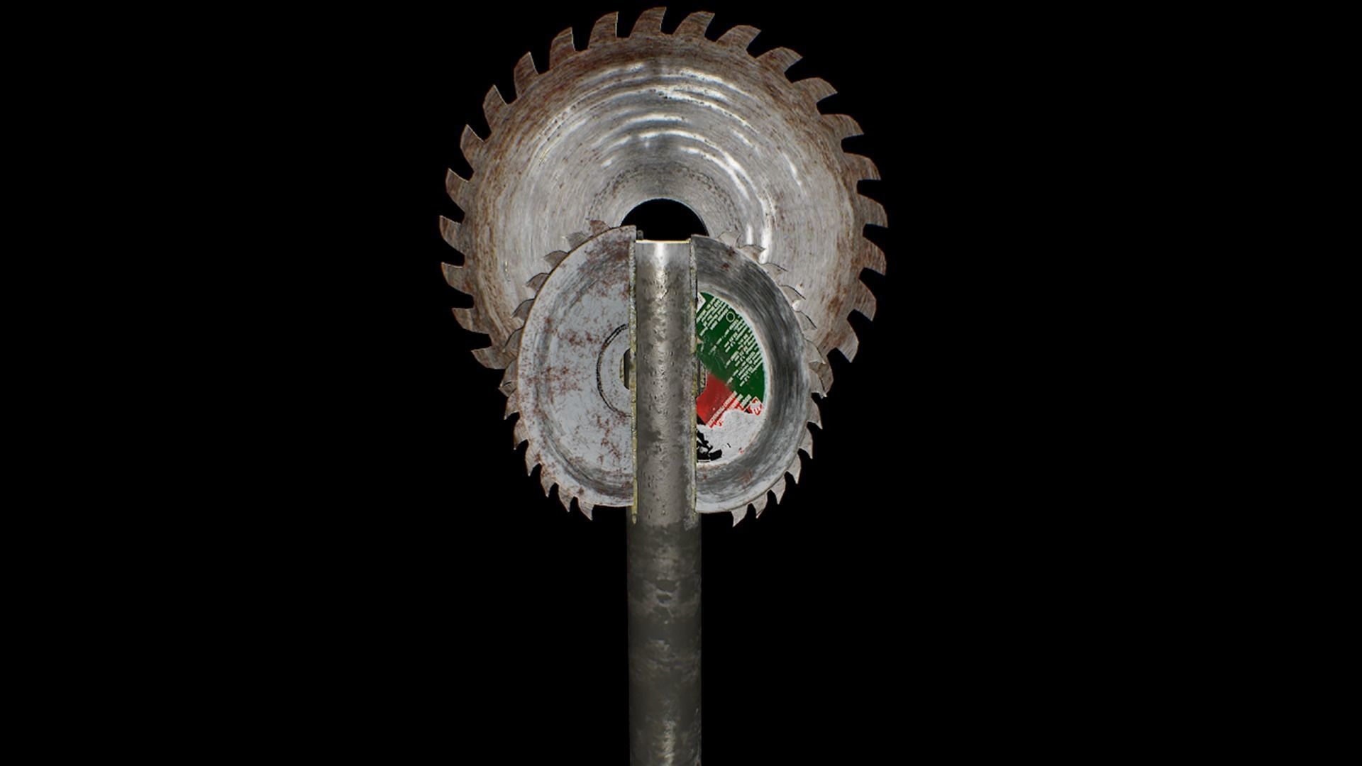 Zombie handmade weapons Low-poly 3D model_28