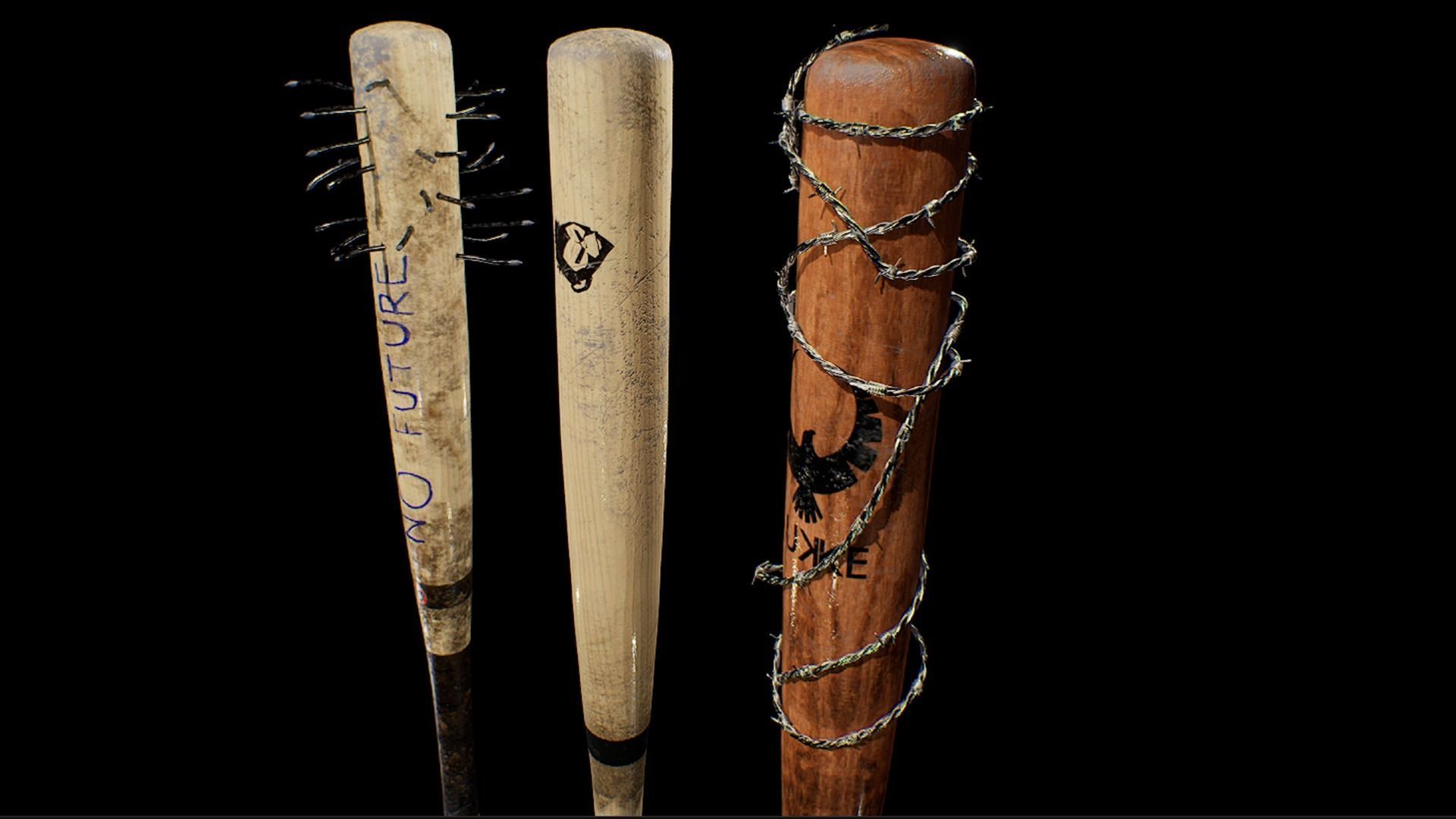 Zombie handmade weapons Low-poly 3D model_31