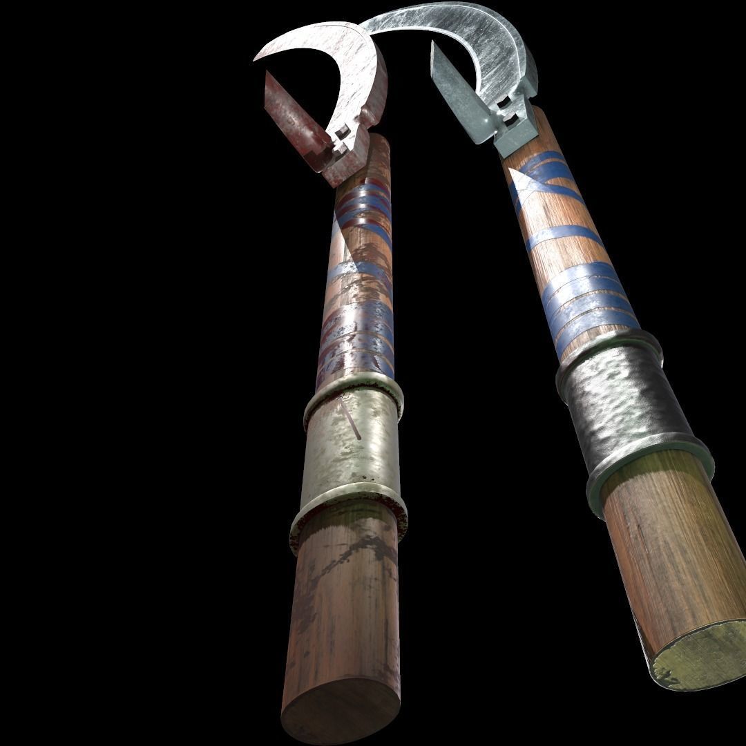 Zombie handmade weapons Low-poly 3D model_7