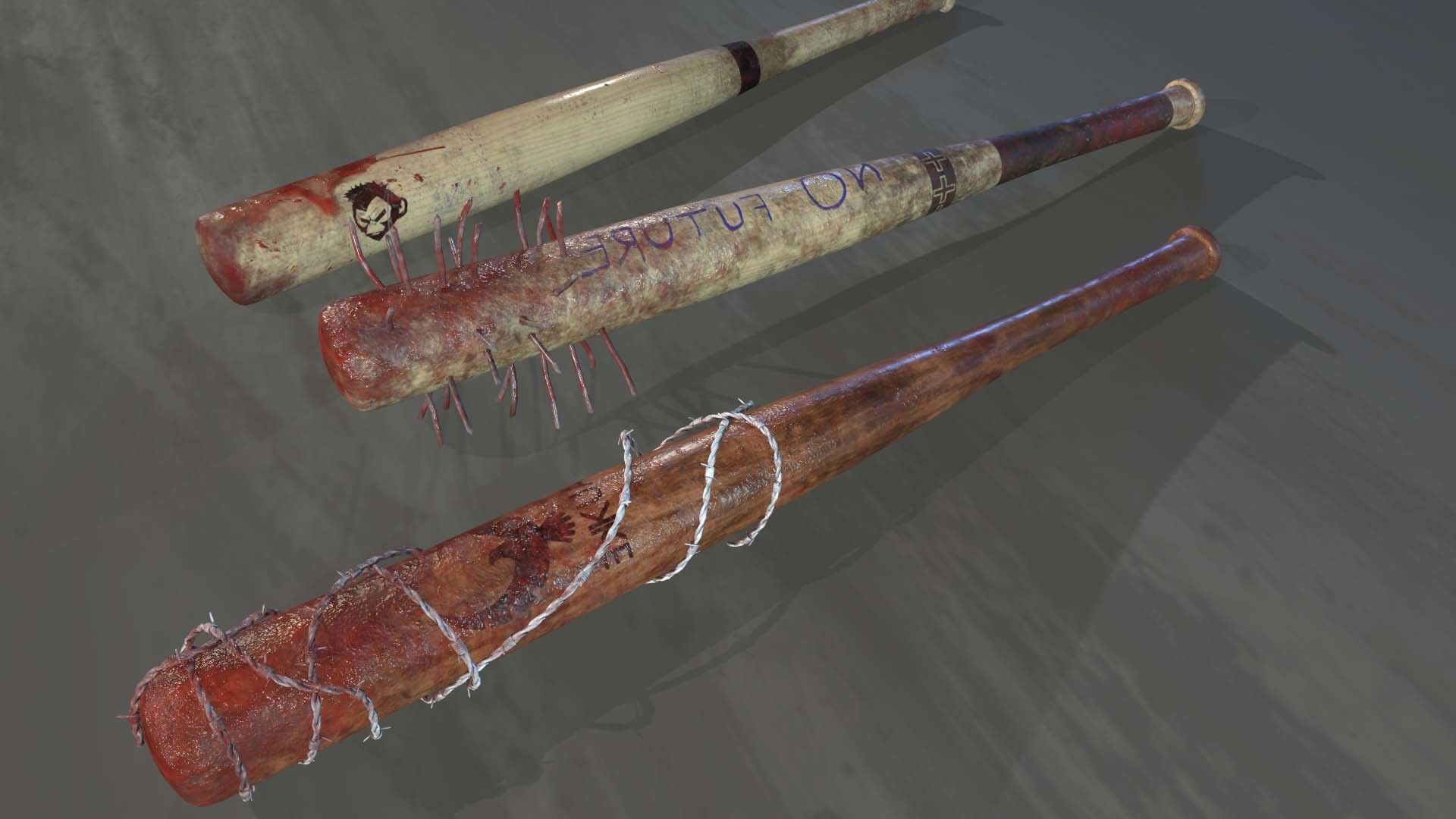 Zombie handmade weapons Low-poly 3D model_37