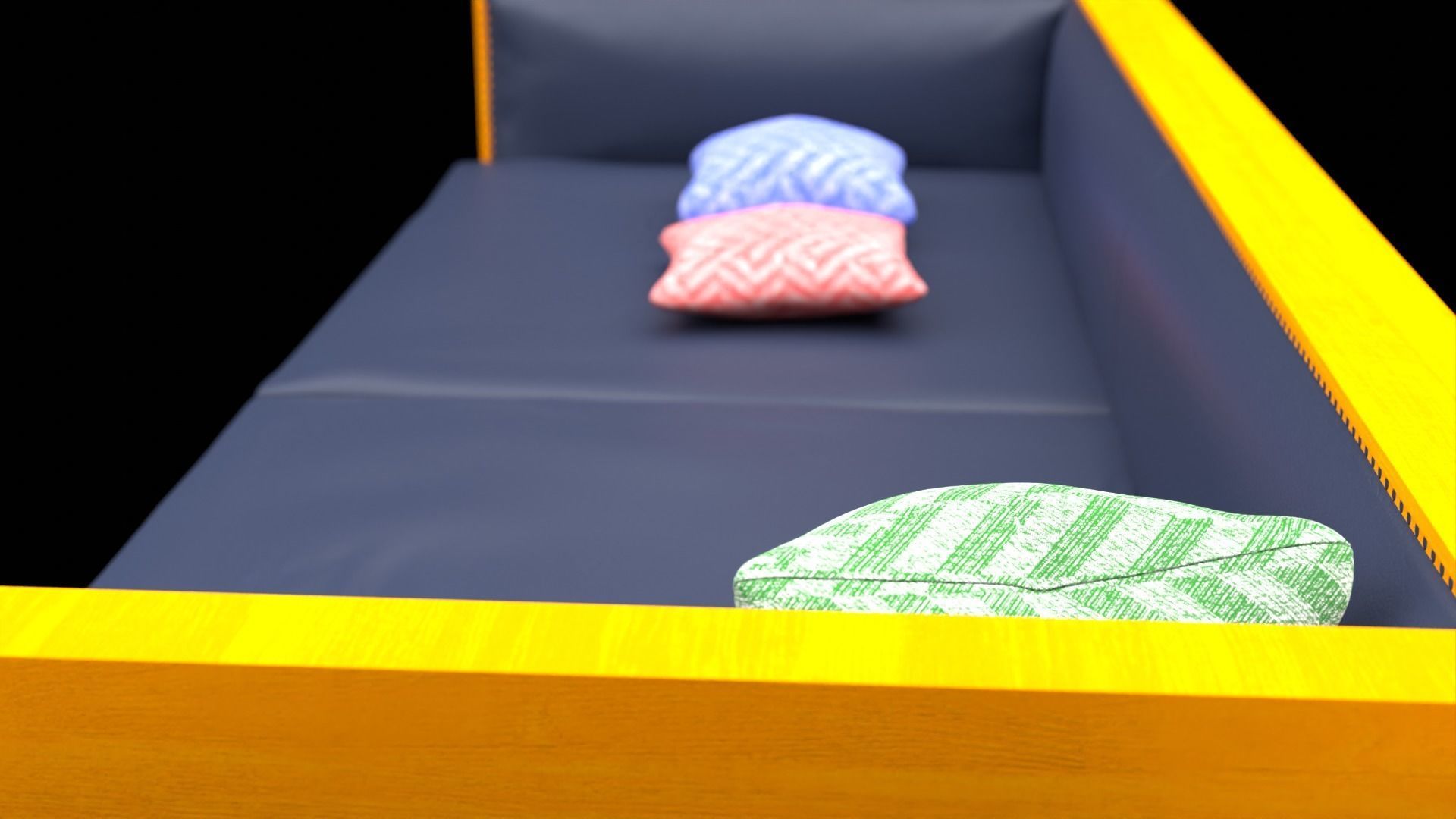 Classic Leather Couch for Interior and Architectural Design 3D model_2