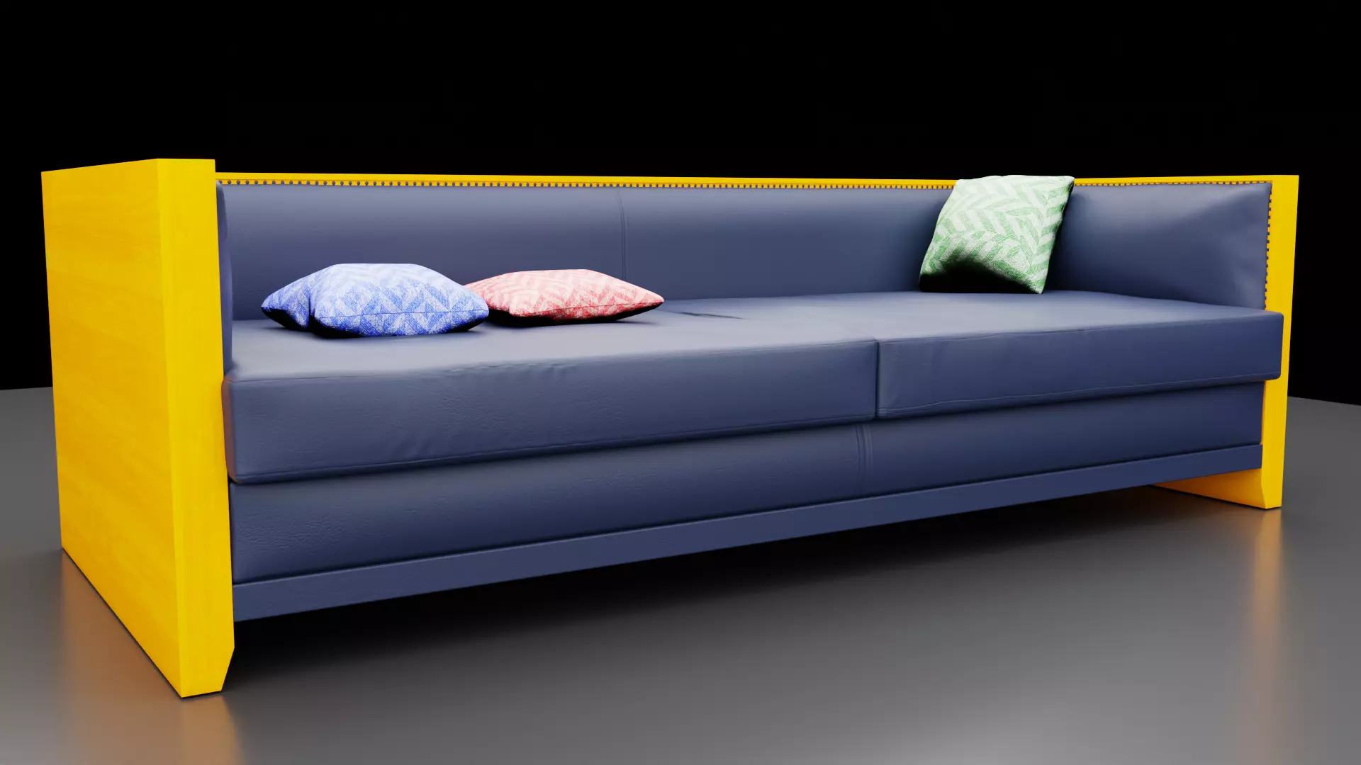 Classic Leather Couch for Interior and Architectural Design 3D model_0