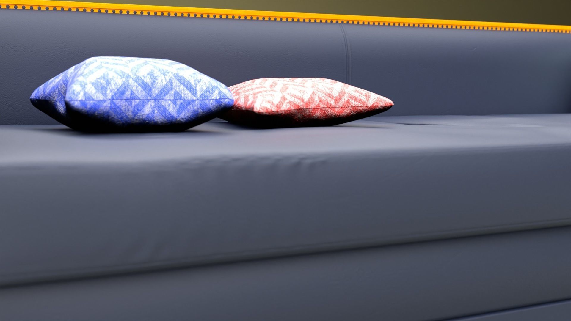 Classic Leather Couch for Interior and Architectural Design 3D model_3