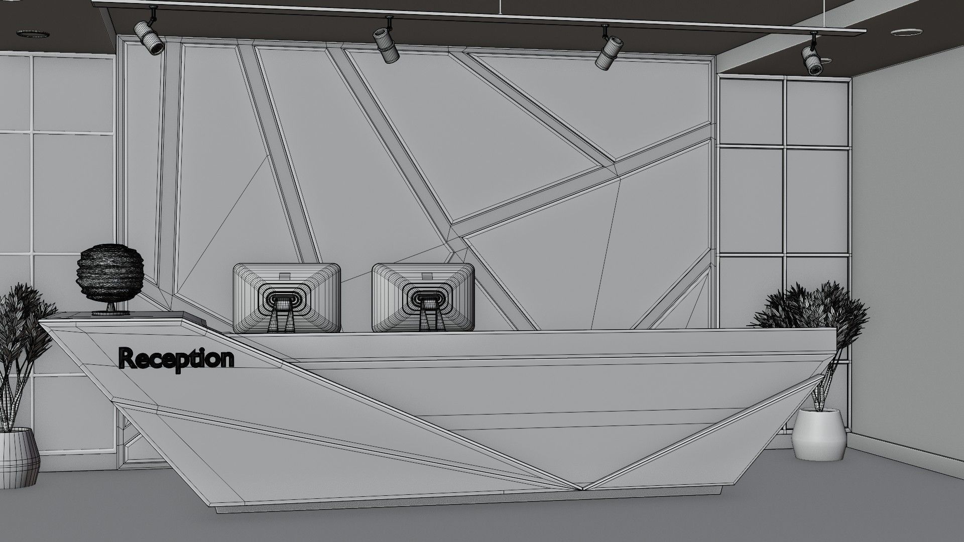 Reception Desk 3D model_7