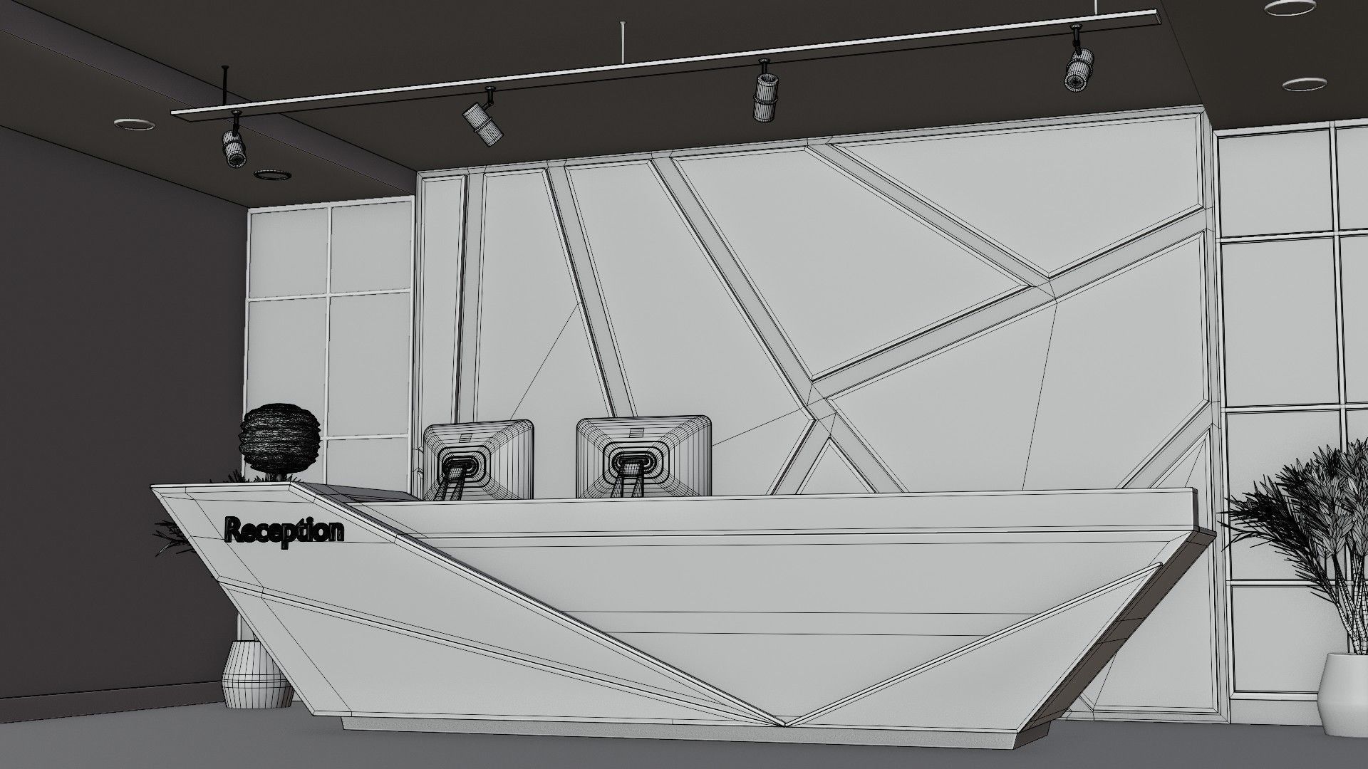 Reception Desk 3D model_5