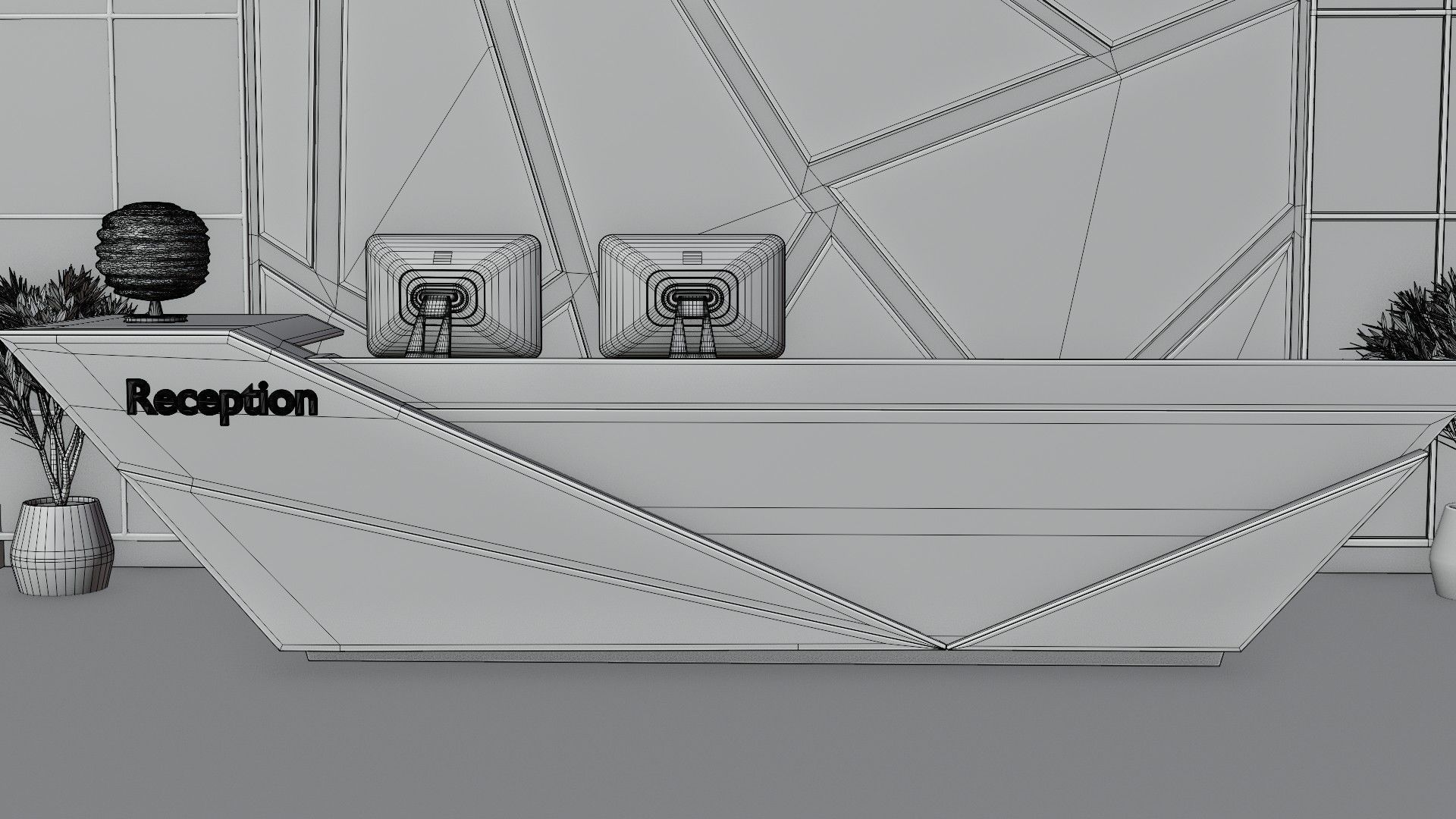 Reception Desk 3D model_9