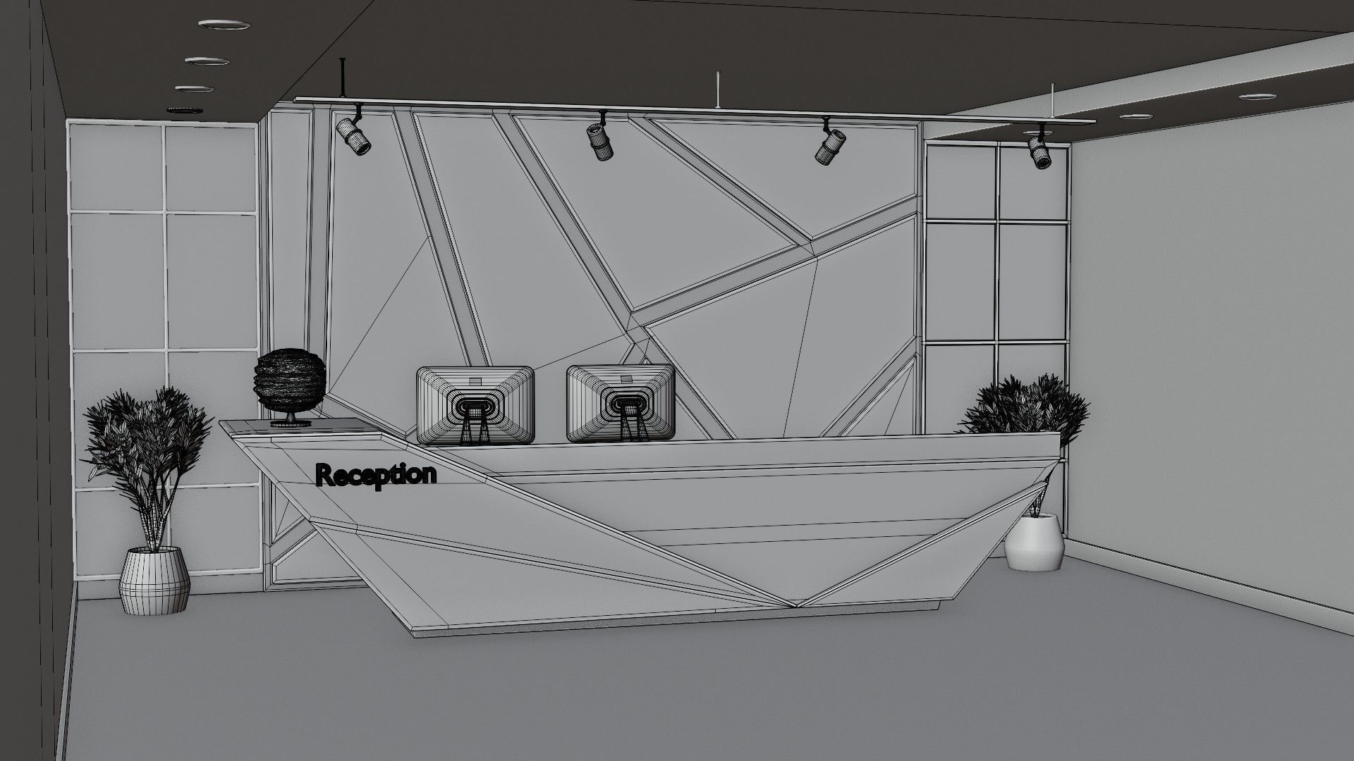 Reception Desk 3D model_8