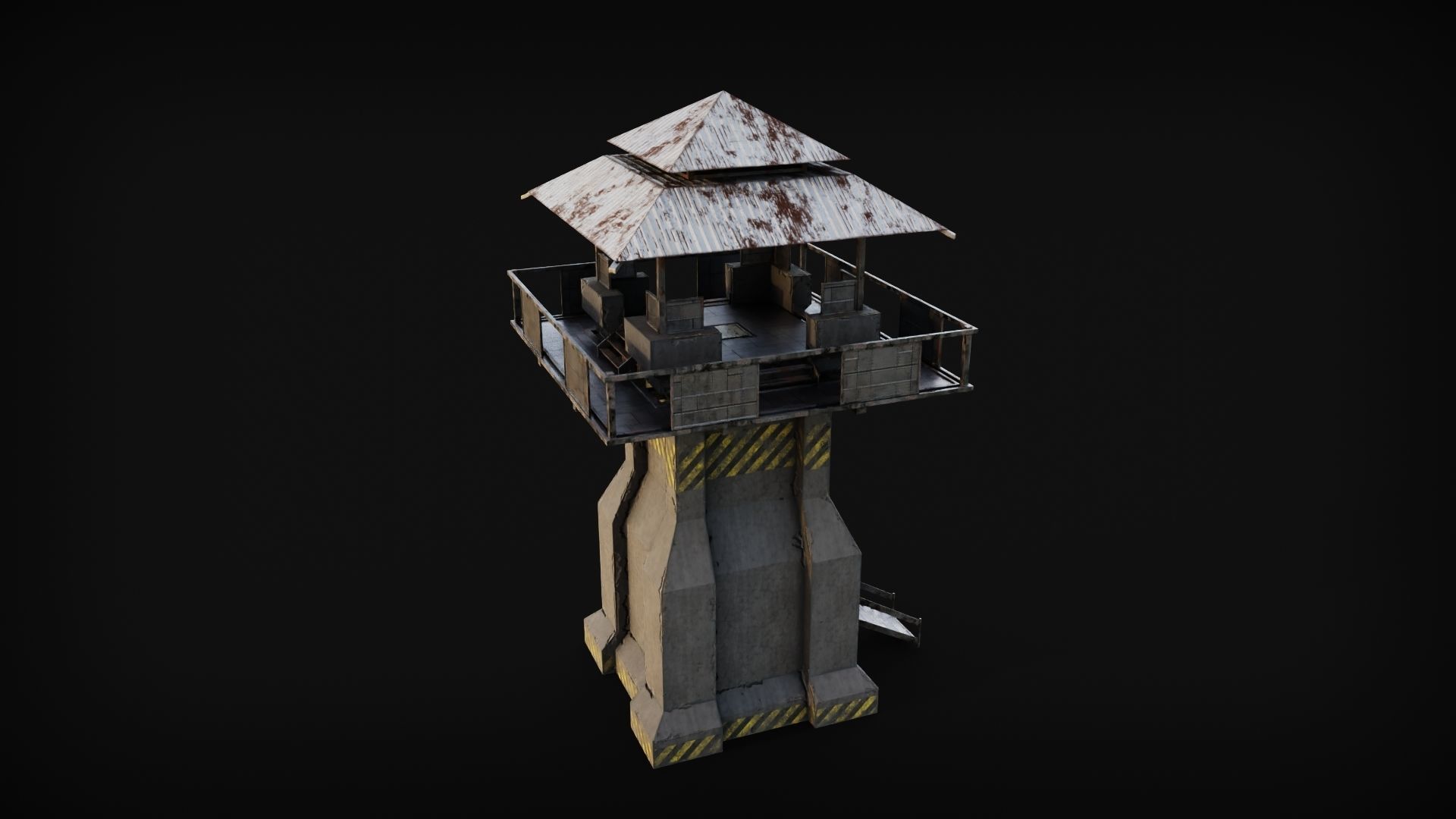 Watch Guard Tower Low-poly 3D model_3