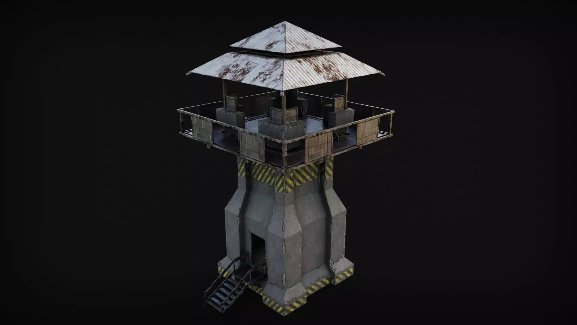 Watch Guard Tower Low-poly 3D model_0