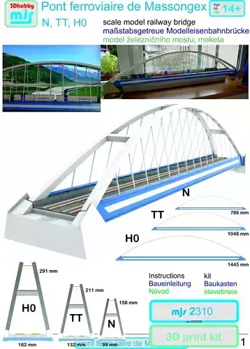 MJS2310-N PONT FERROVIAIRE DE MASSONGEX -Railway Bridge 3D print 3D print model