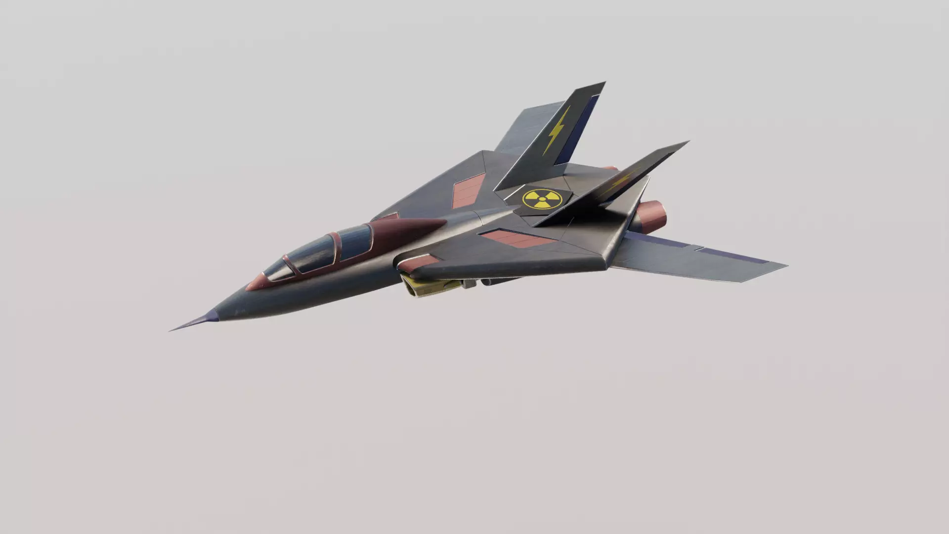 Jet Turbokat Low-poly 3D model_0