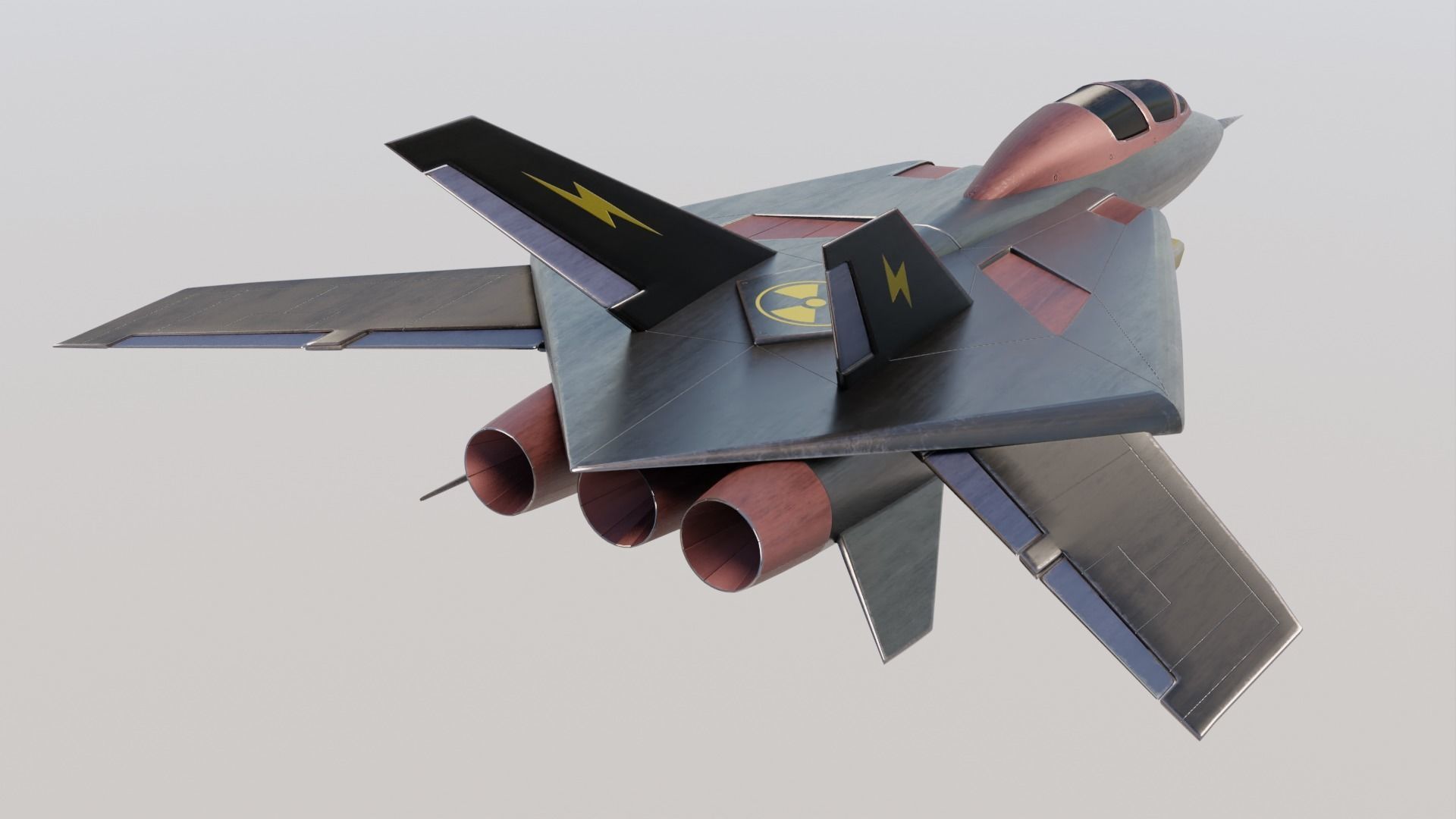 Jet Turbokat Low-poly 3D model_3
