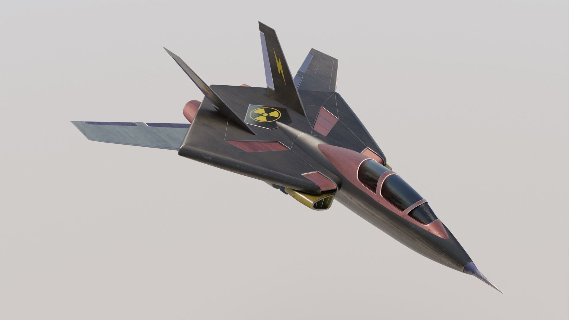Jet Turbokat Low-poly 3D model_2