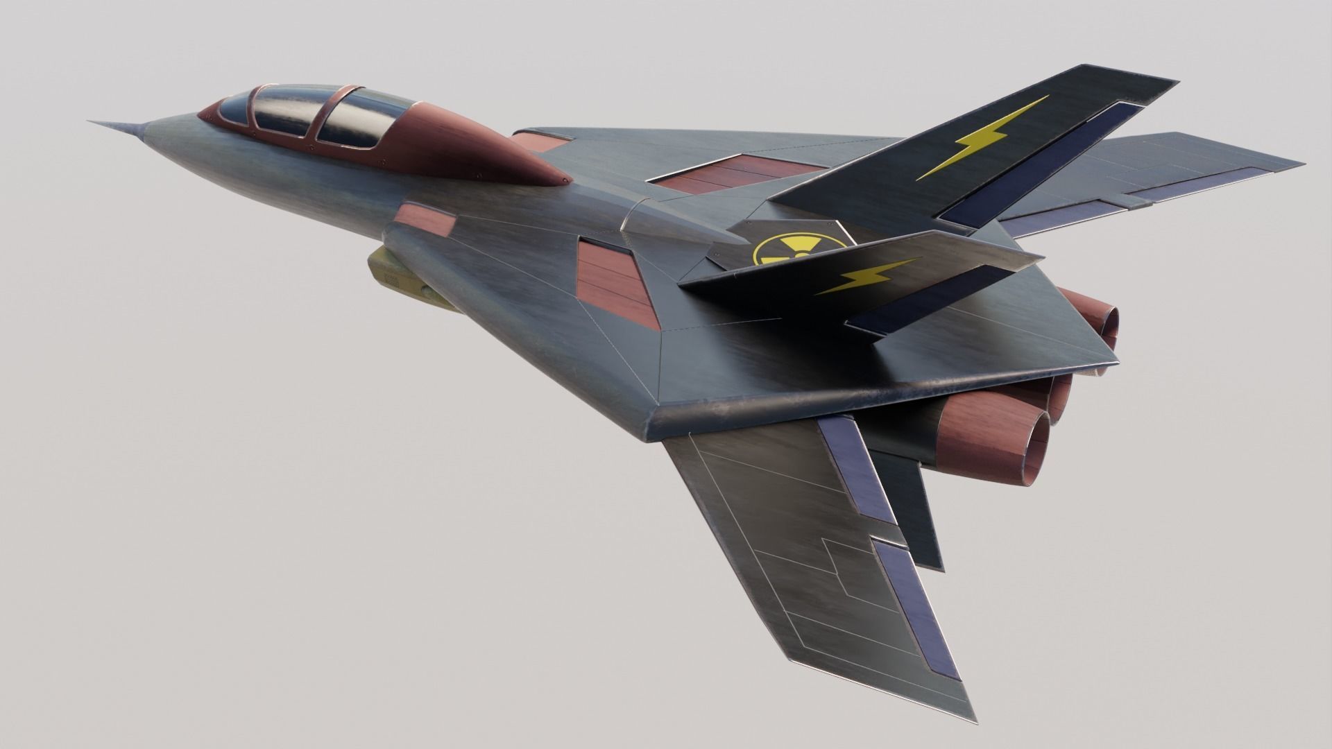 Jet Turbokat Low-poly 3D model_1