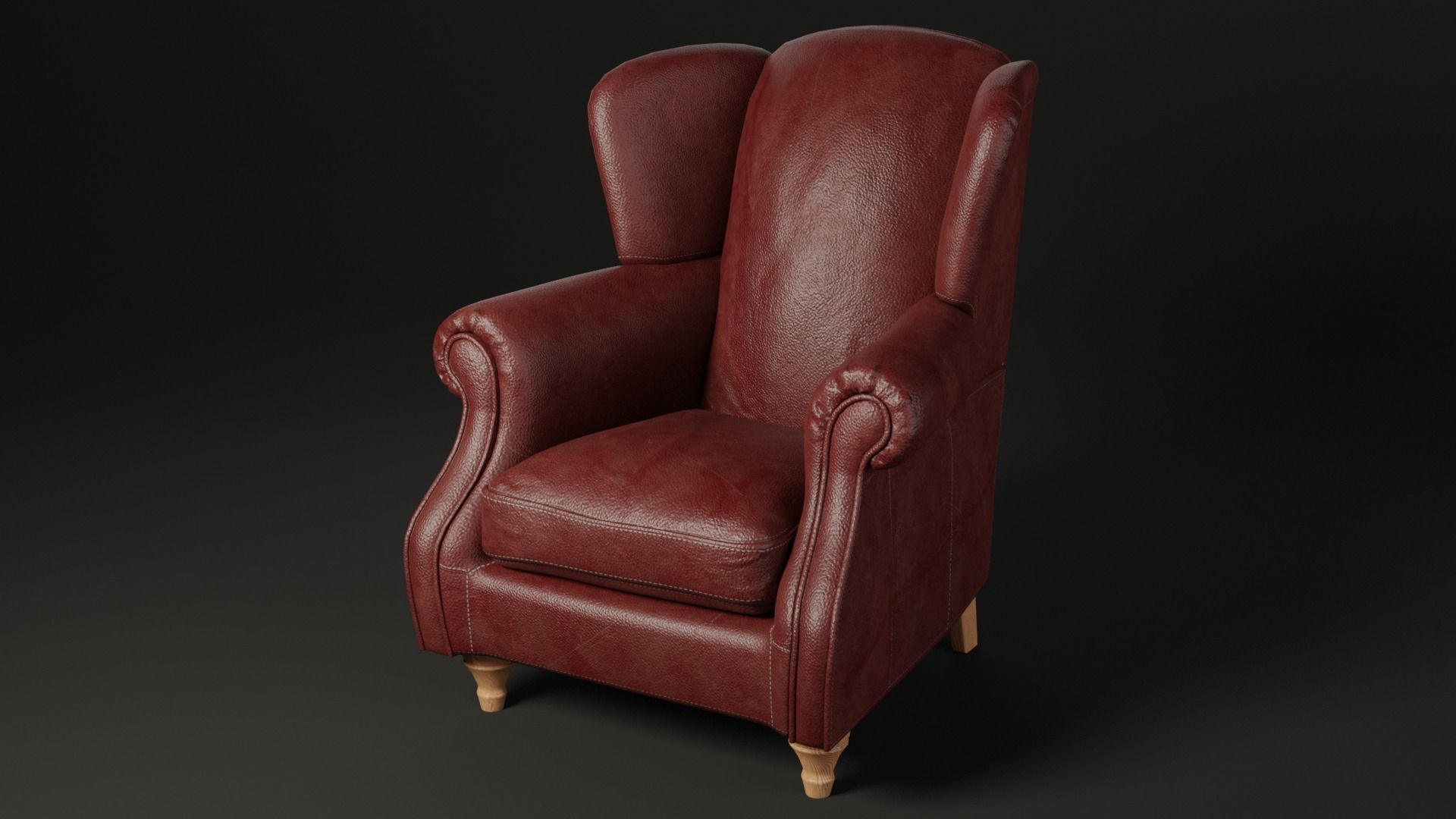 Wingback Chair 3D model_9