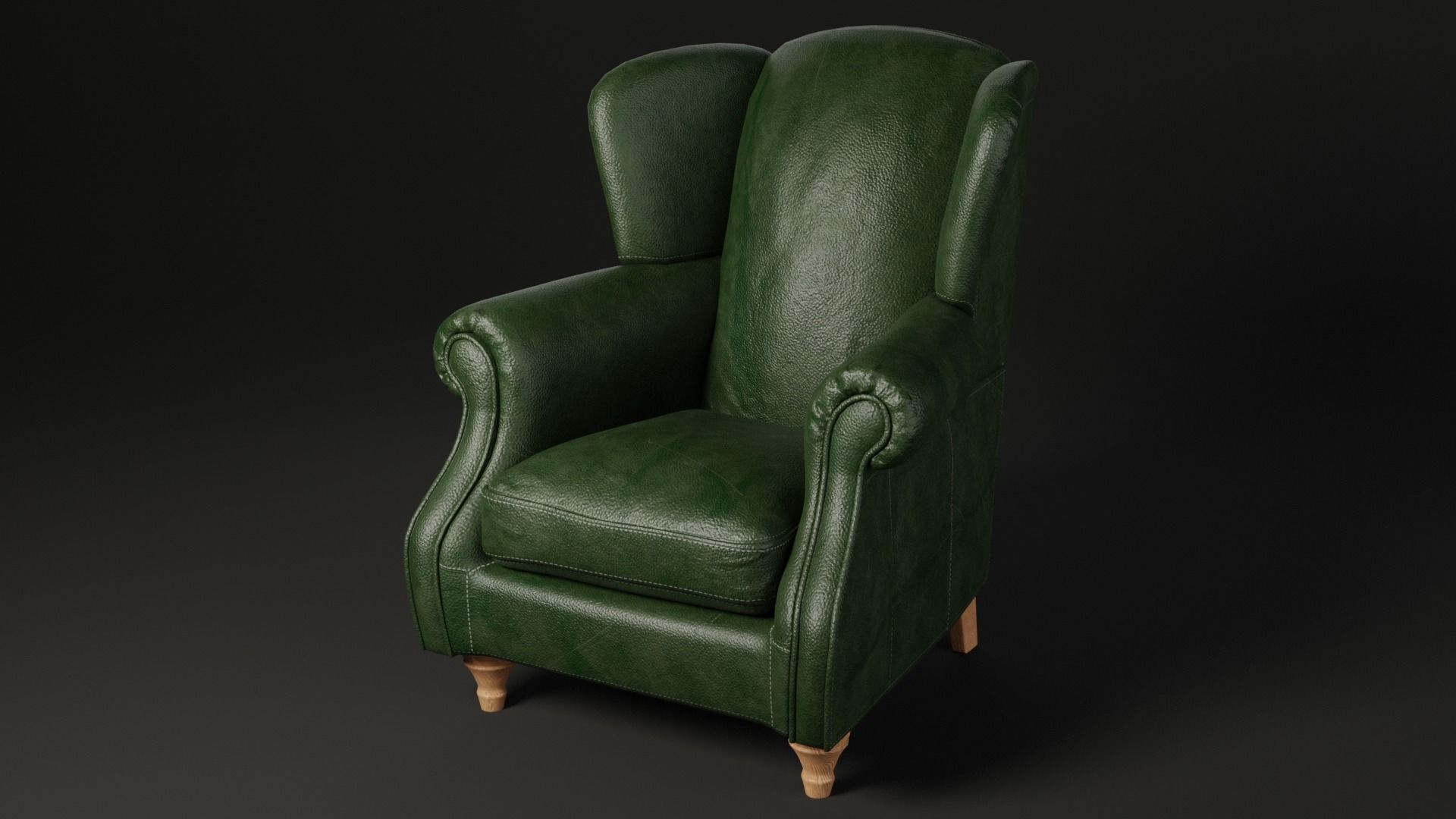 Wingback Chair 3D model_8