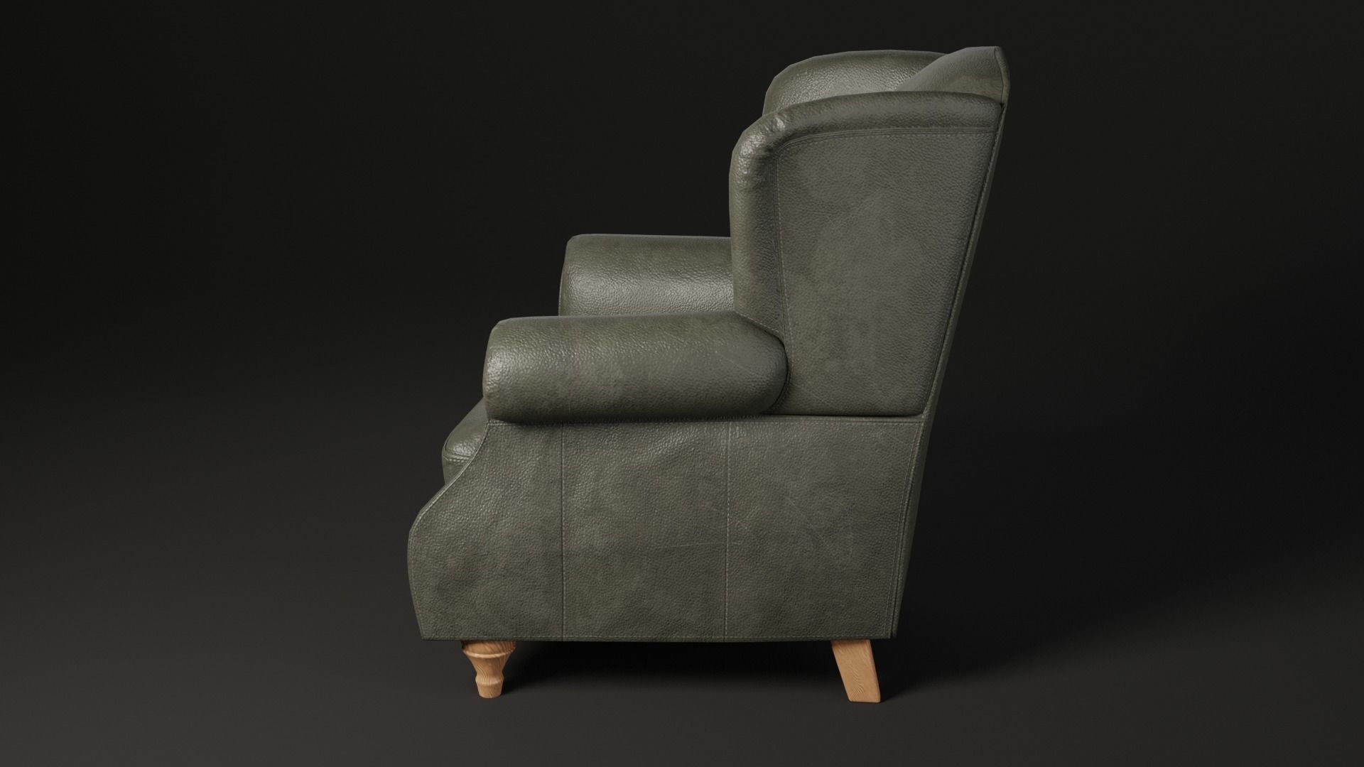 Wingback Chair 3D model_3