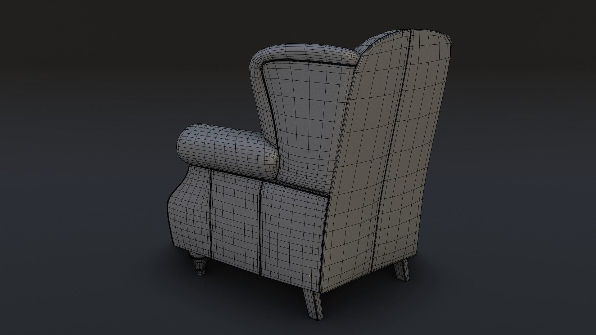 Wingback Chair 3D model_11