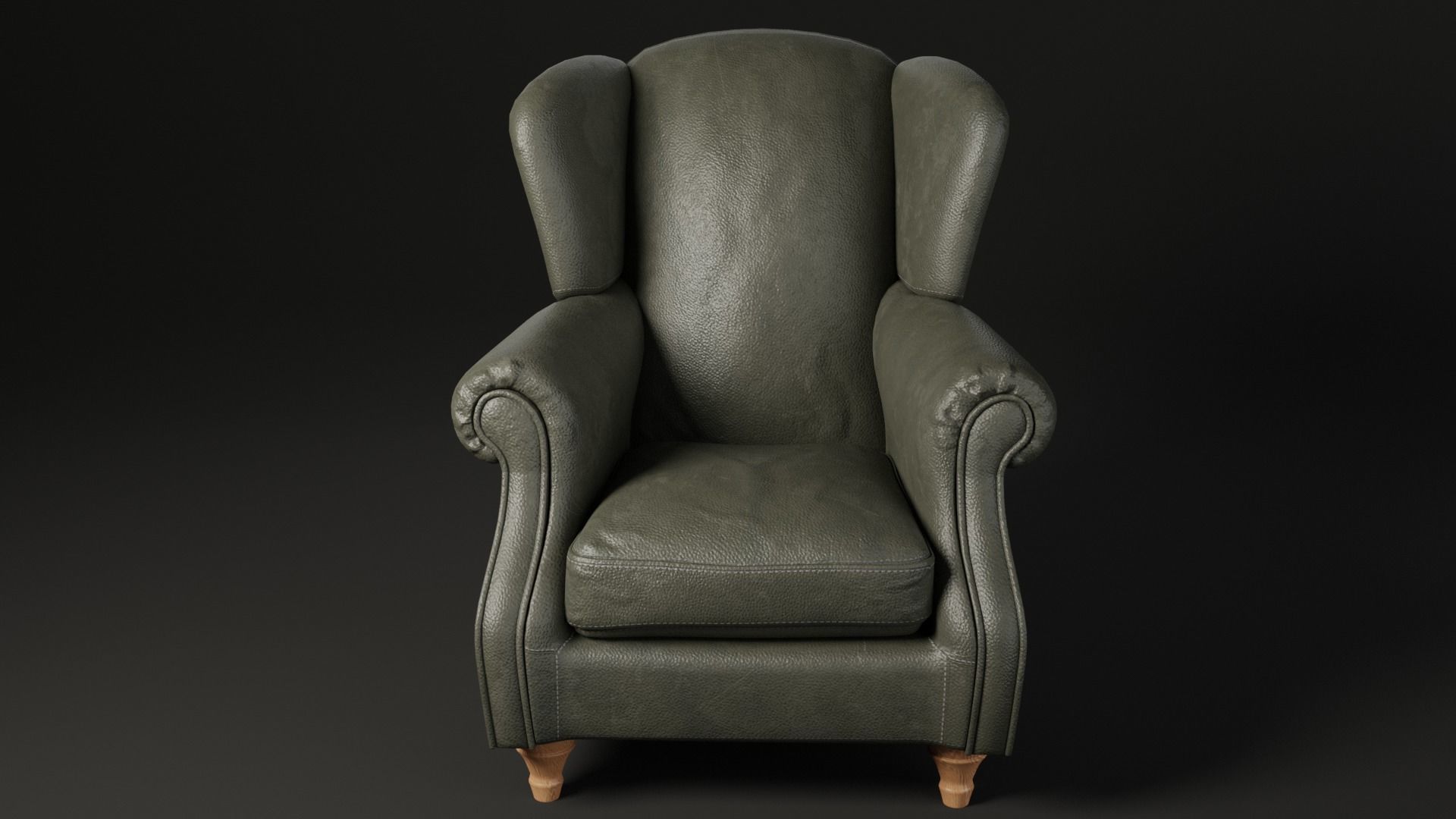 Wingback Chair 3D model_2