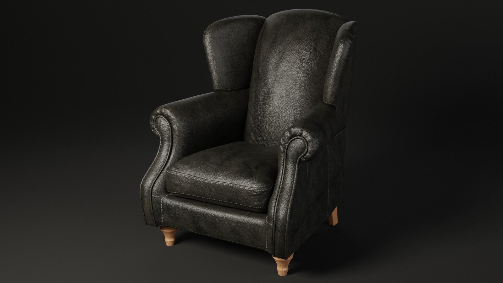 Wingback Chair 3D model_5