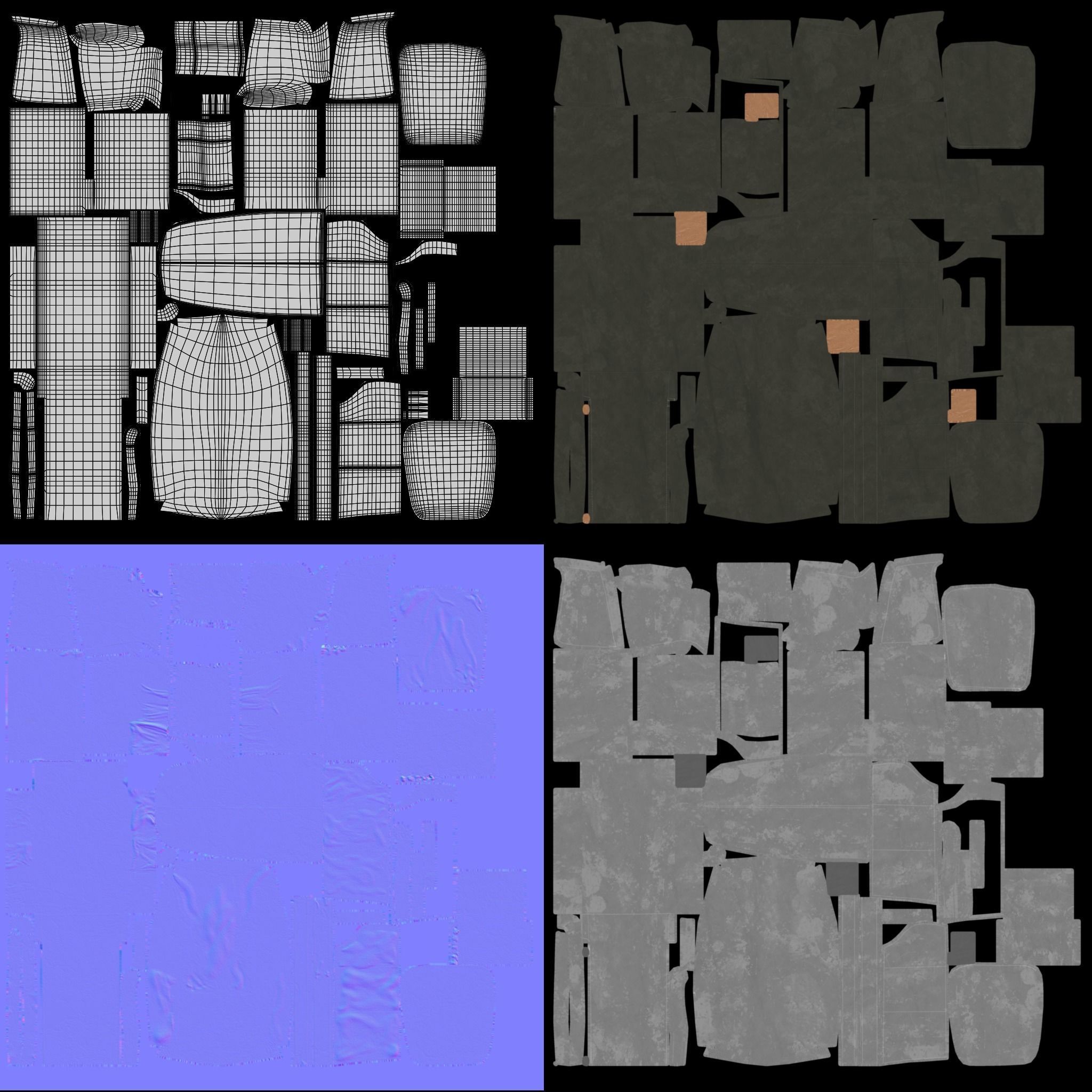 Wingback Chair 3D model_12