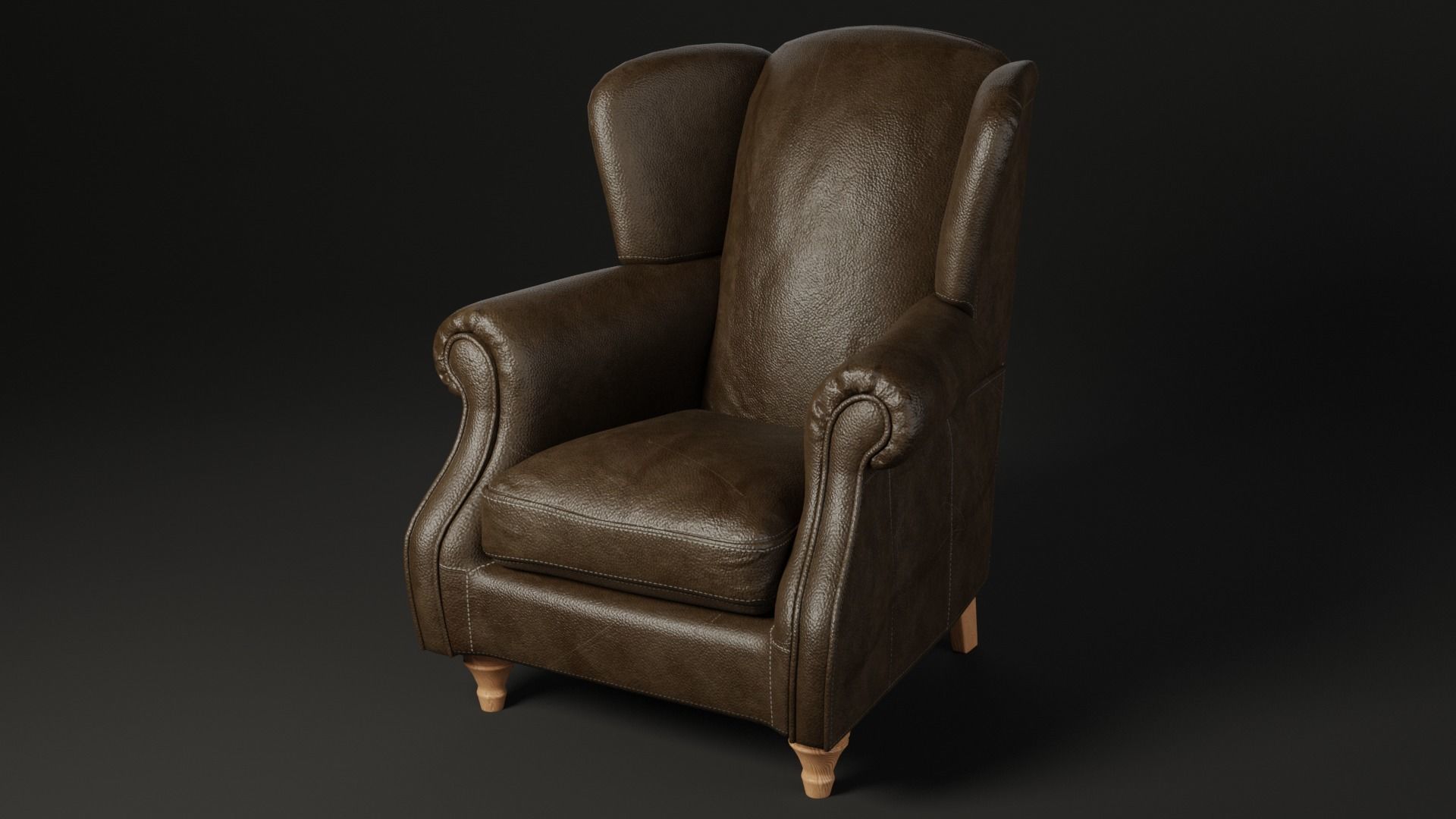 Wingback Chair 3D model_6
