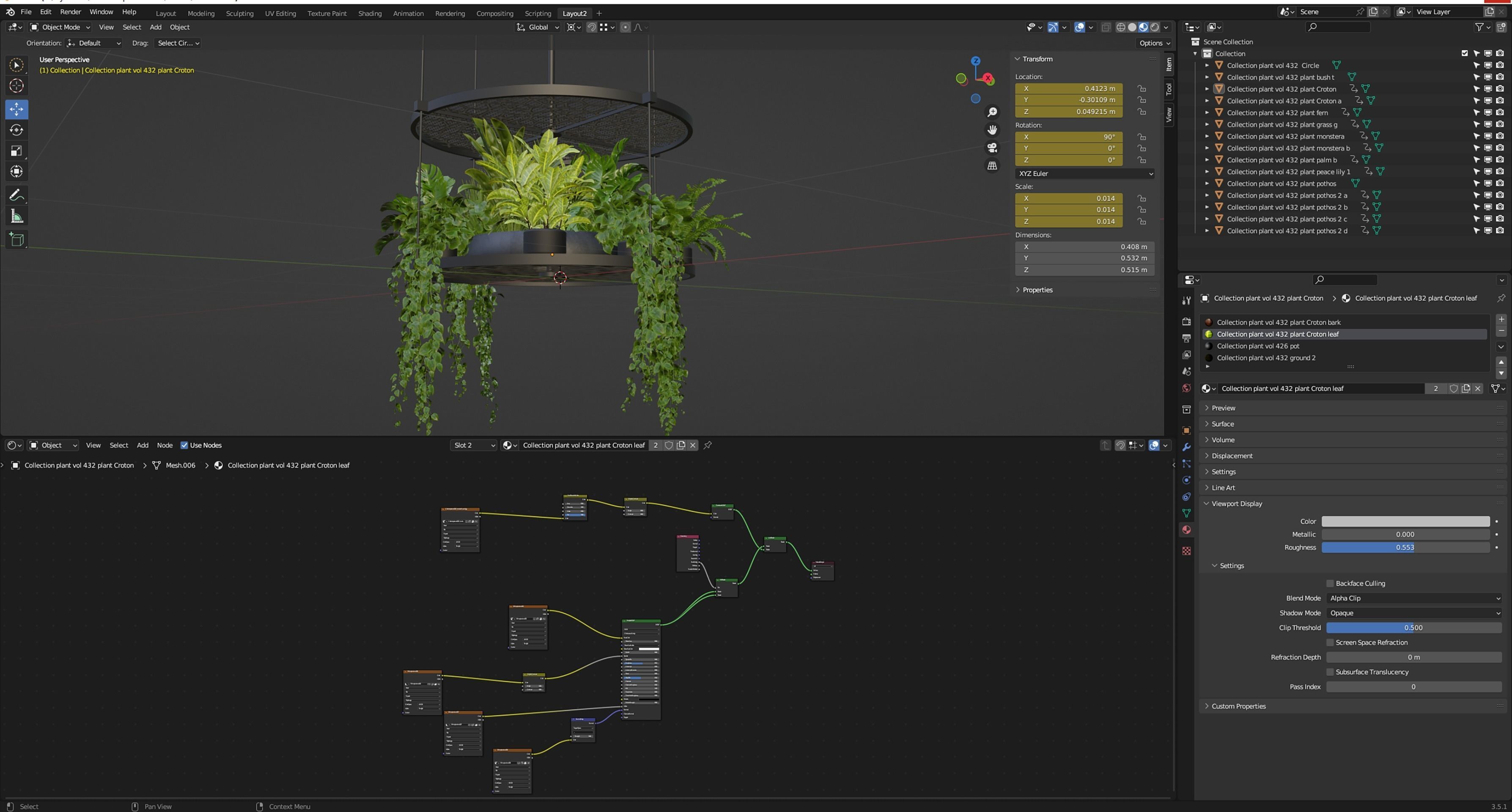 Collection plant vol 432 - blender model  3D model_6