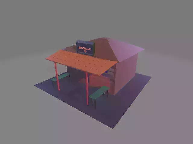 SMALL SHOP 3D MODEL BLENDER