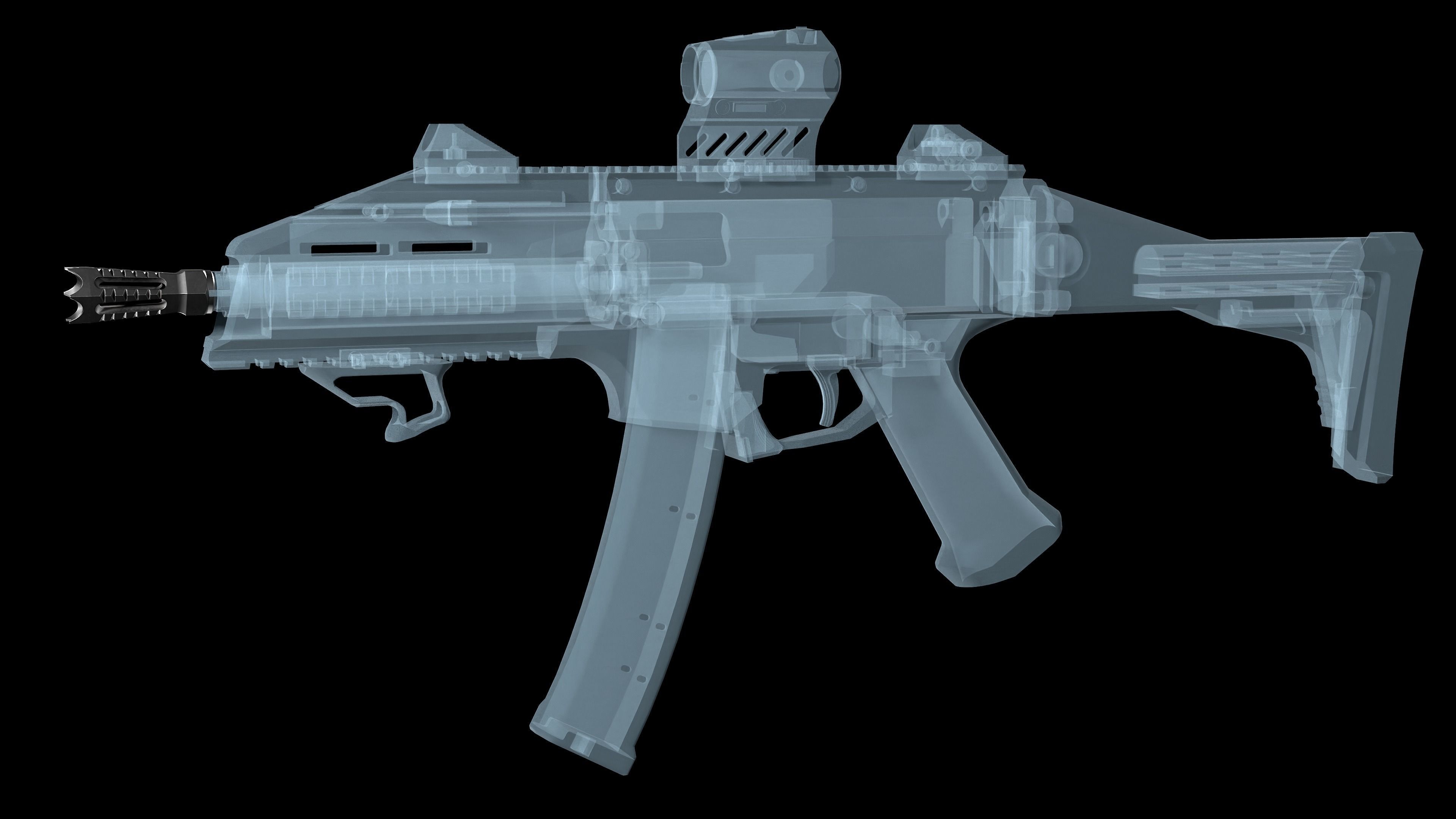 Flash Hider Yankee Hill Annihilator for AR 15 5 56 and 9mm Free low-poly 3D model_4