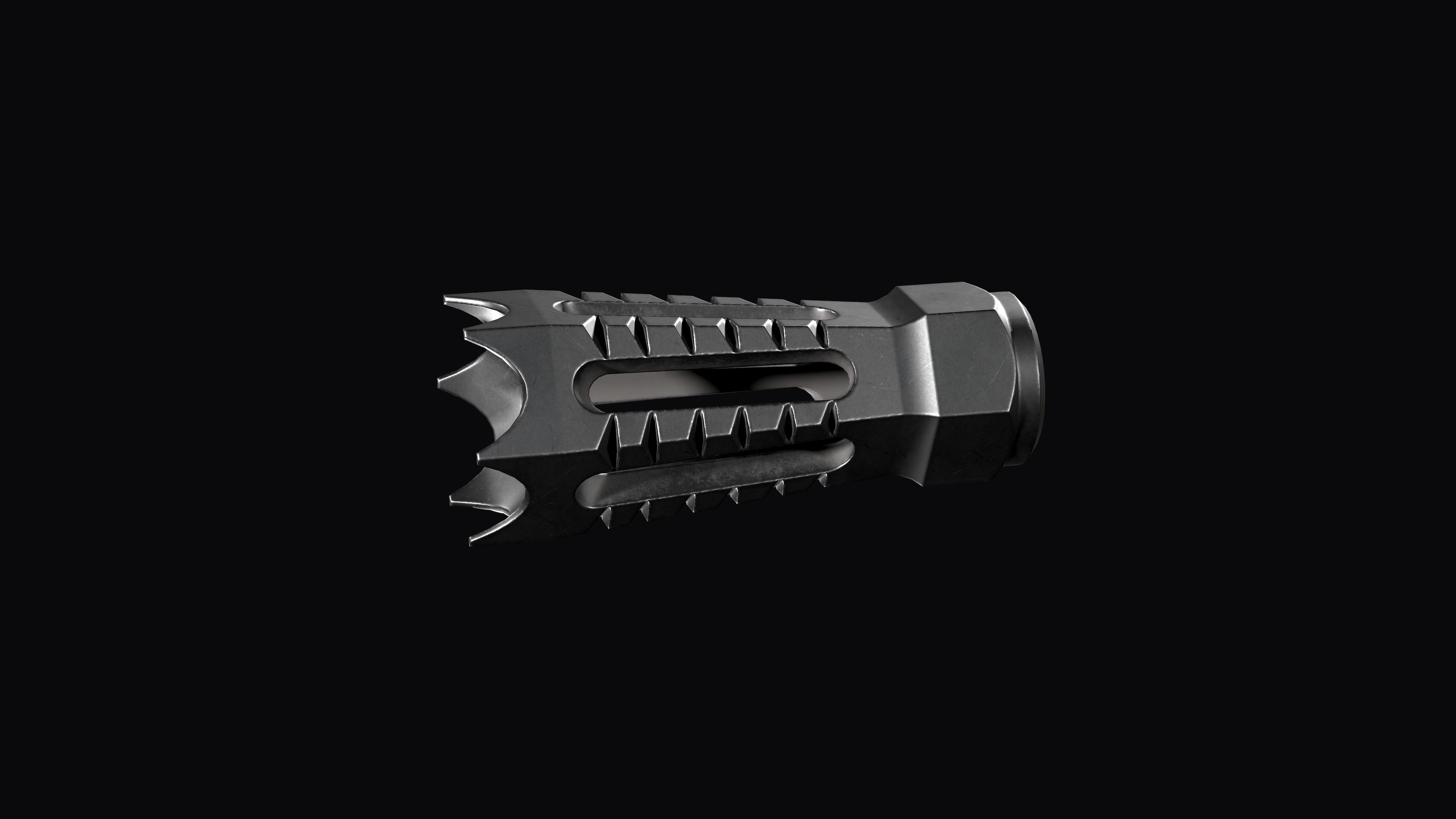 Flash Hider Yankee Hill Annihilator for AR 15 5 56 and 9mm Free low-poly 3D model_7