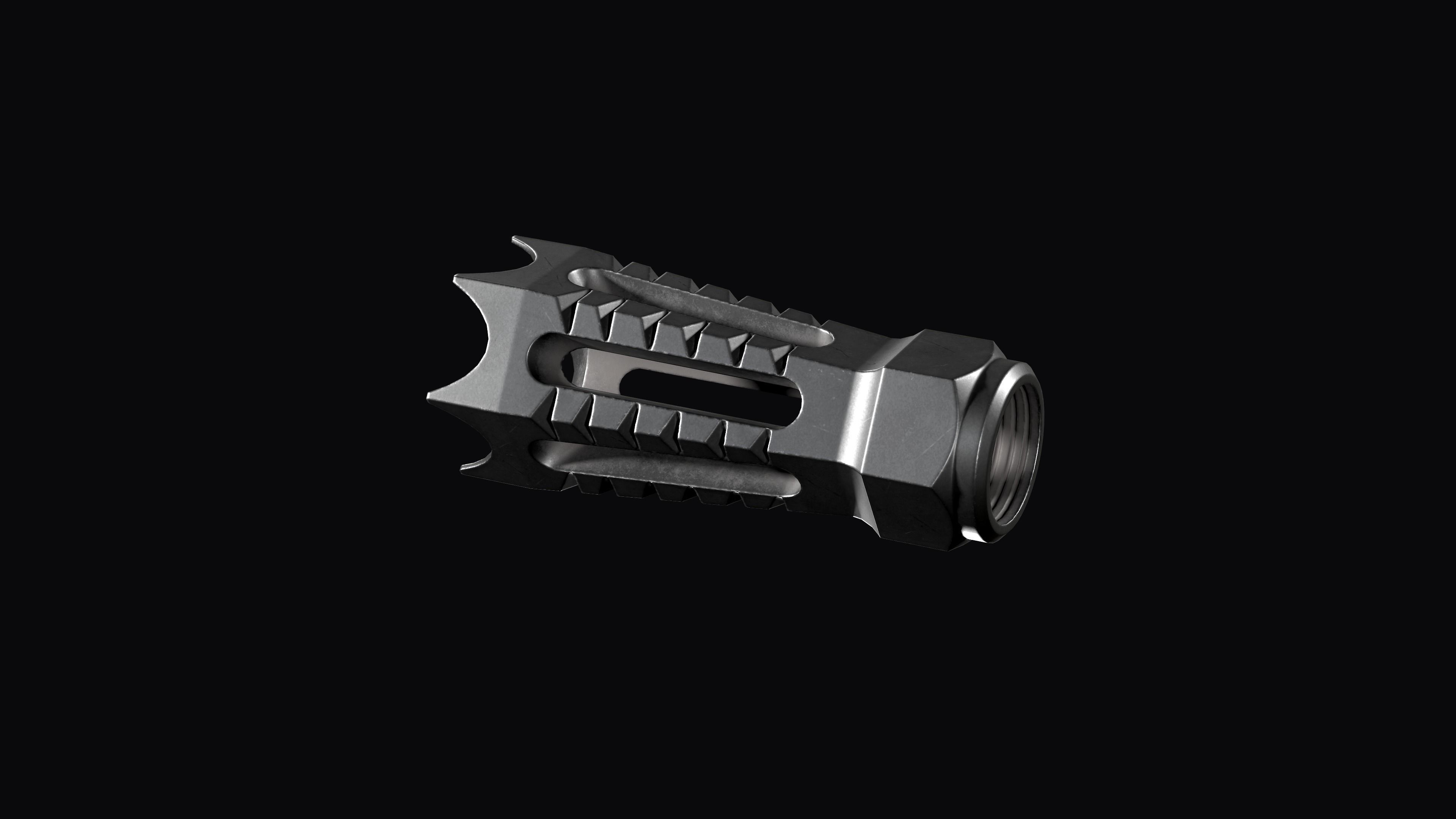 Flash Hider Yankee Hill Annihilator for AR 15 5 56 and 9mm Free low-poly 3D model_6