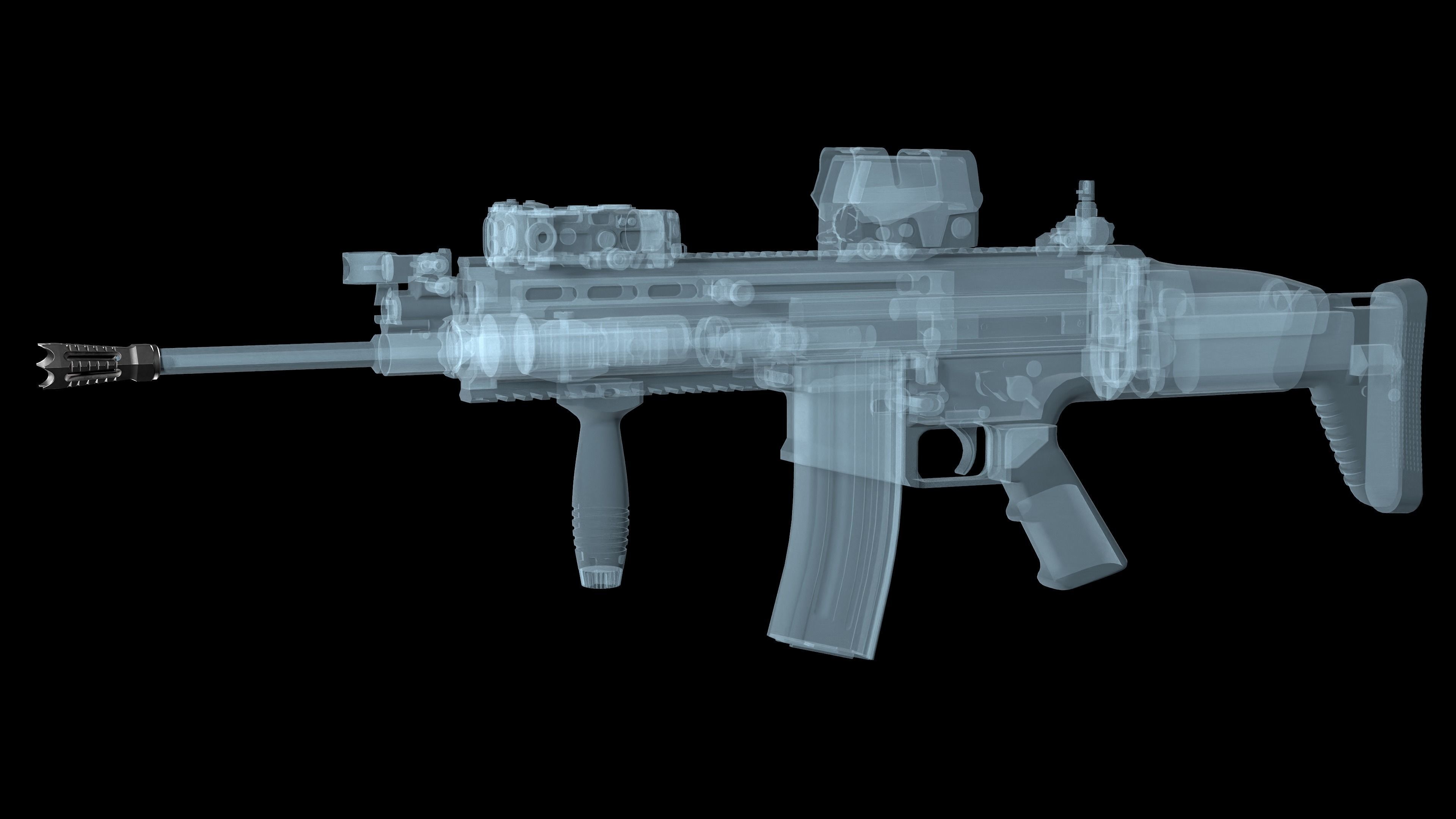 Flash Hider Yankee Hill Annihilator for AR 15 5 56 and 9mm Free low-poly 3D model_3