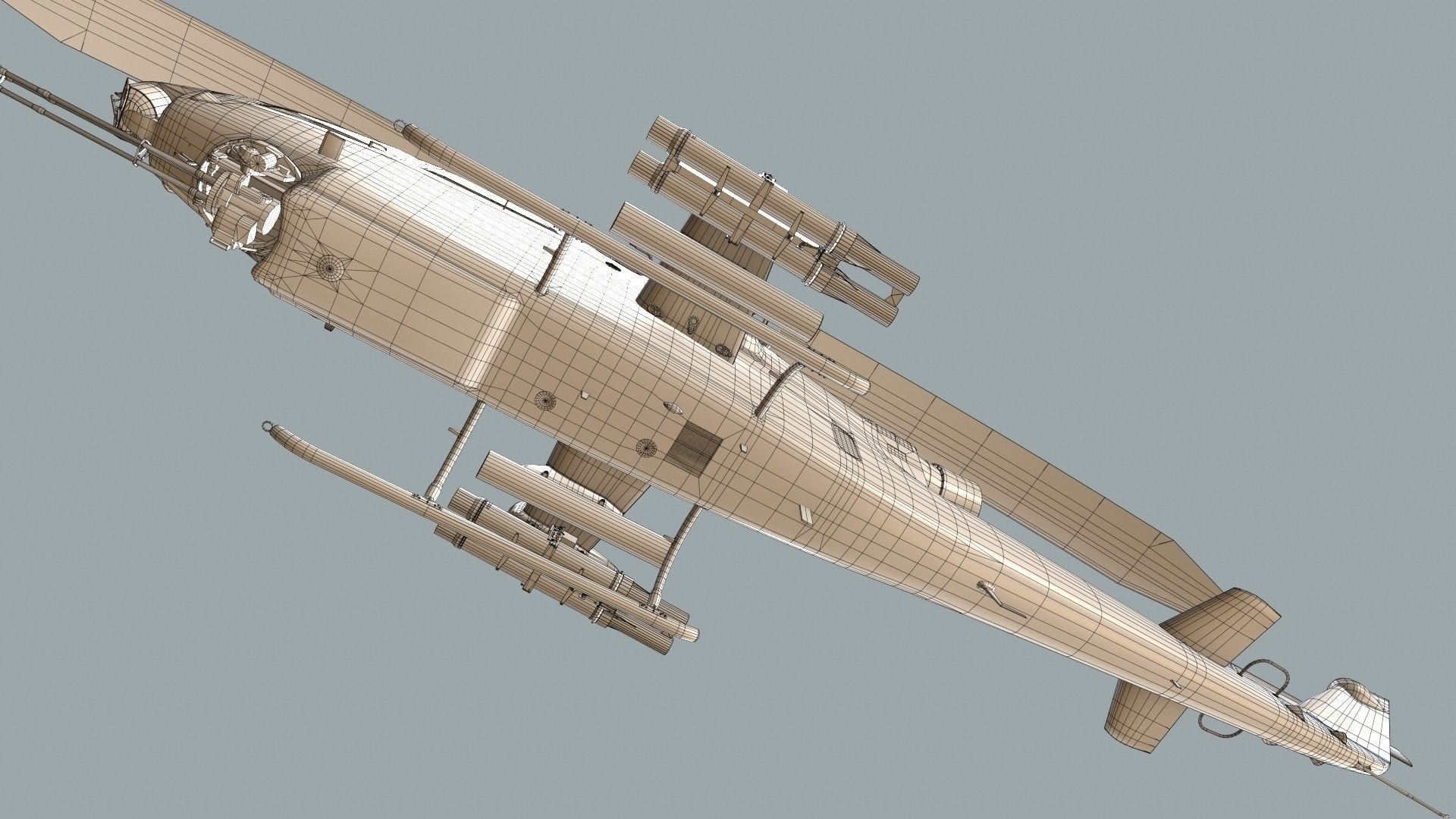  Bell AH-1S Cobra Japan Self-Defense Static Low-poly 3D model_23