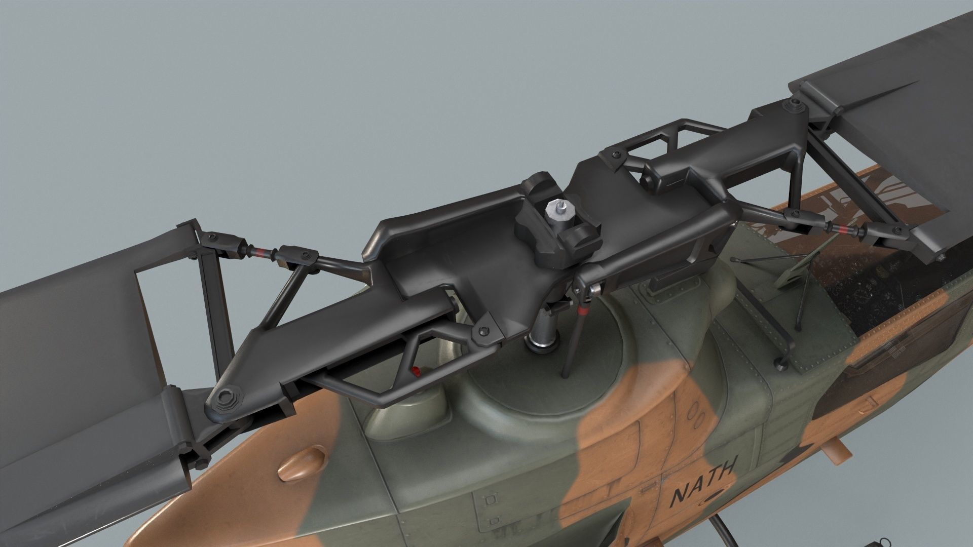  Bell AH-1S Cobra Japan Self-Defense Static Low-poly 3D model_12