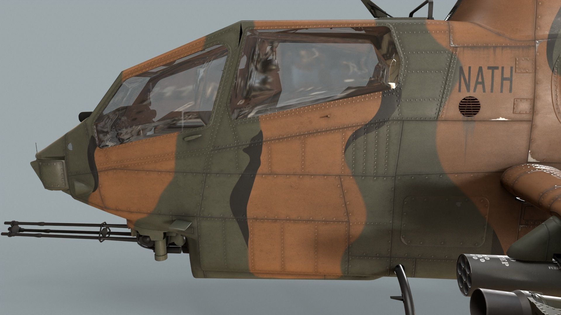  Bell AH-1S Cobra Japan Self-Defense Static Low-poly 3D model_7