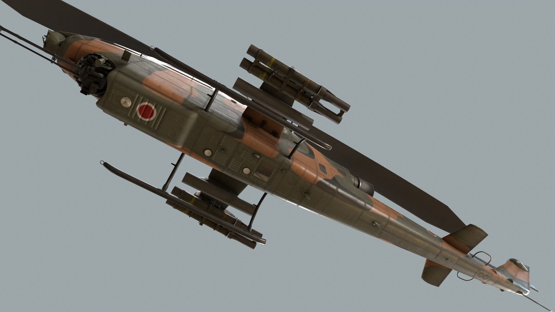  Bell AH-1S Cobra Japan Self-Defense Static Low-poly 3D model_9