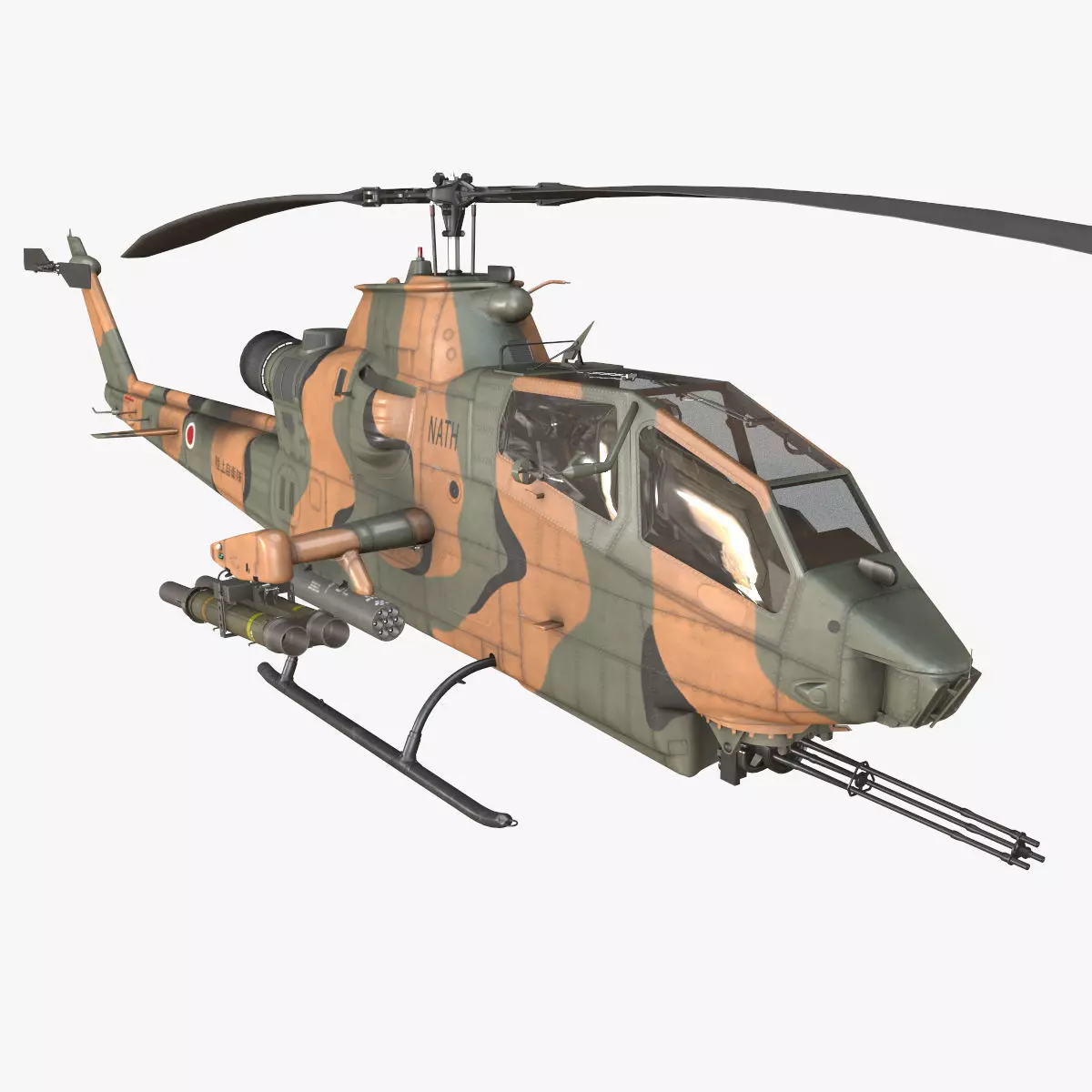  Bell AH-1S Cobra Japan Self-Defense Static Low-poly 3D model_0