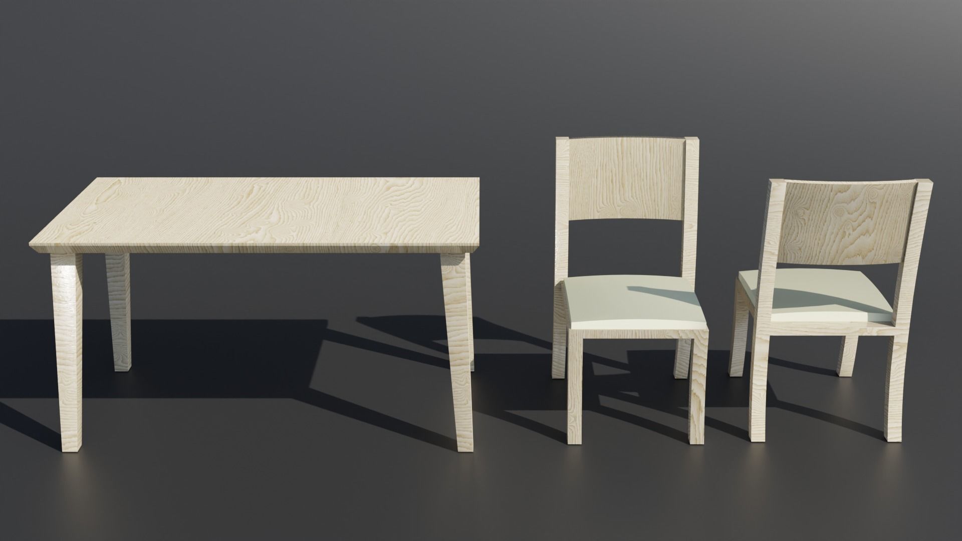 Simple Table and Chair 3D Model 3D model_13