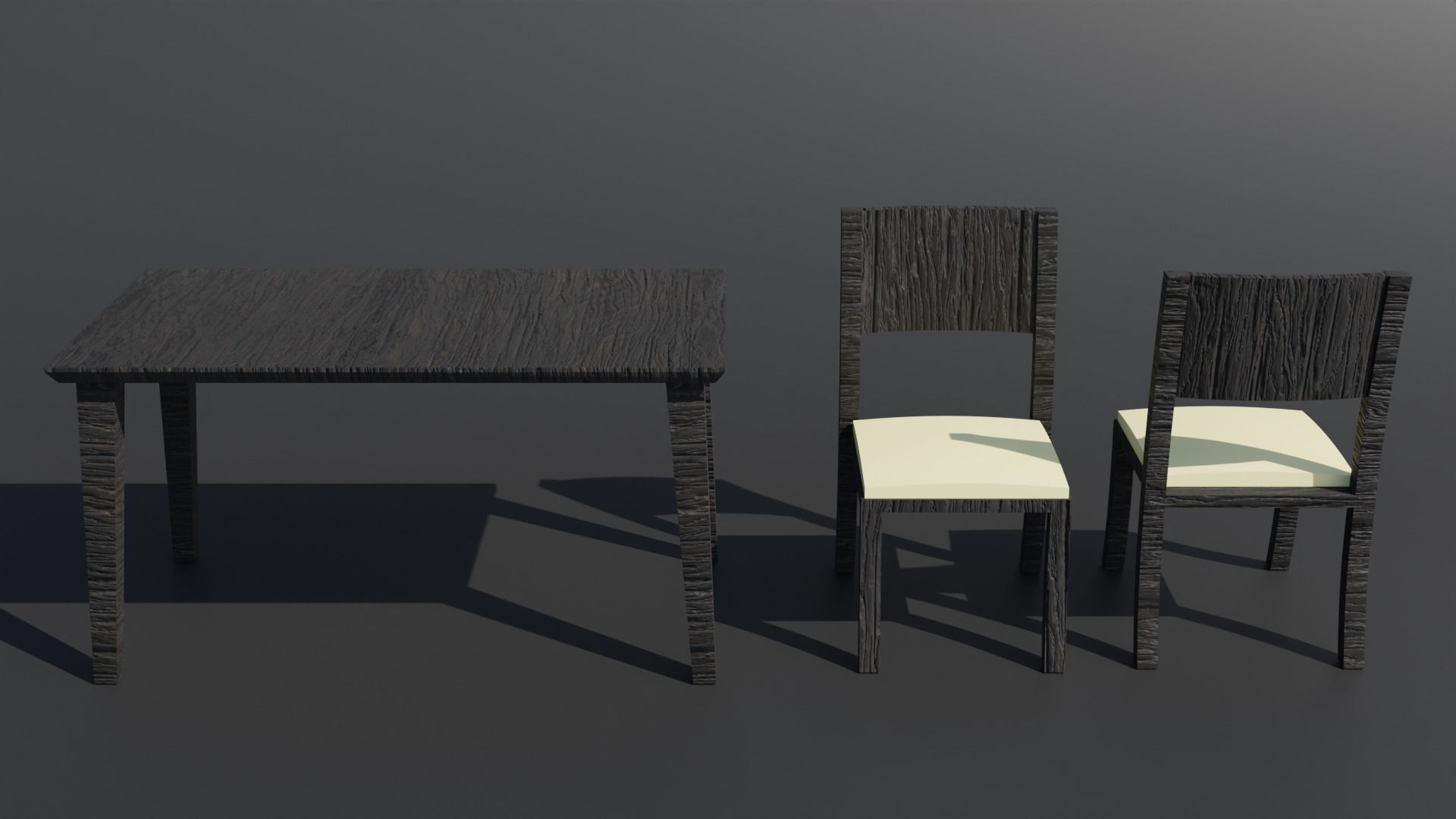 Simple Table and Chair 3D Model 3D model_8