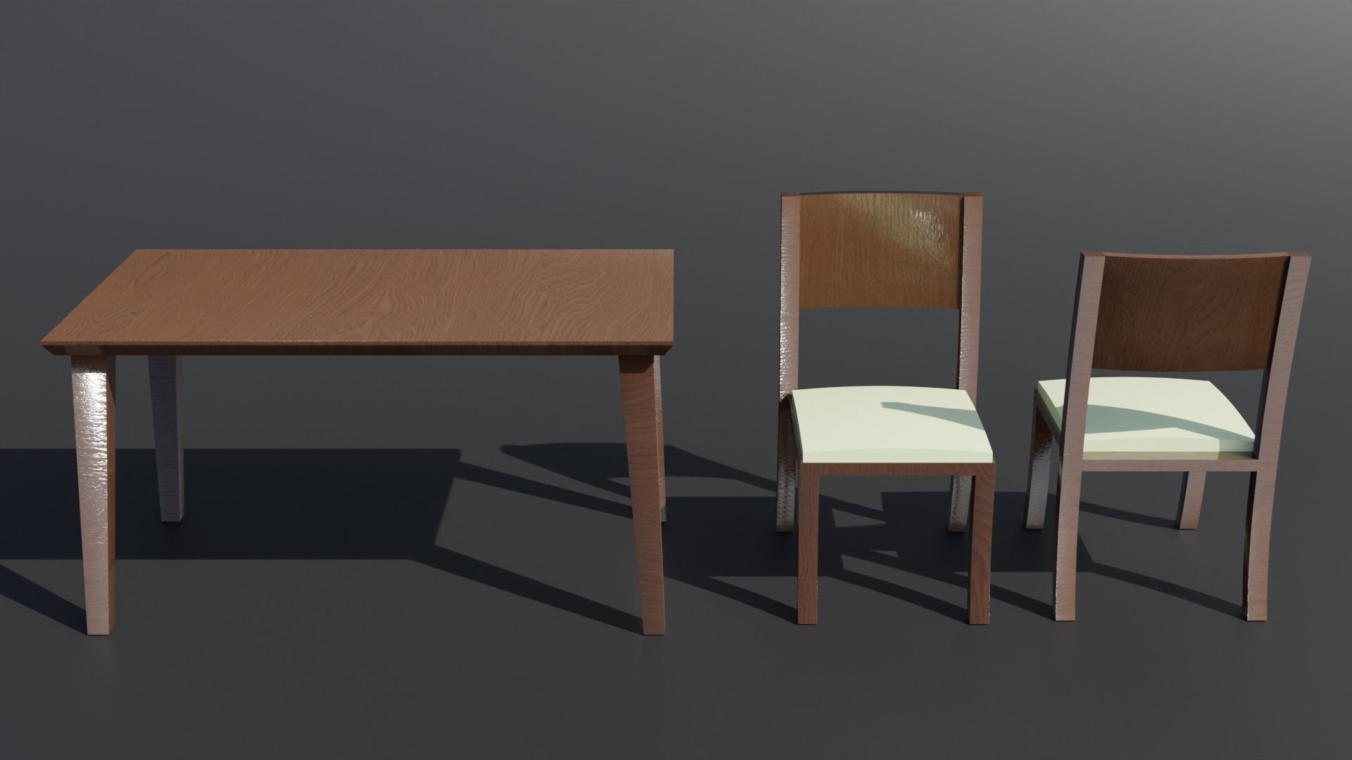 Simple Table and Chair 3D Model 3D model_9